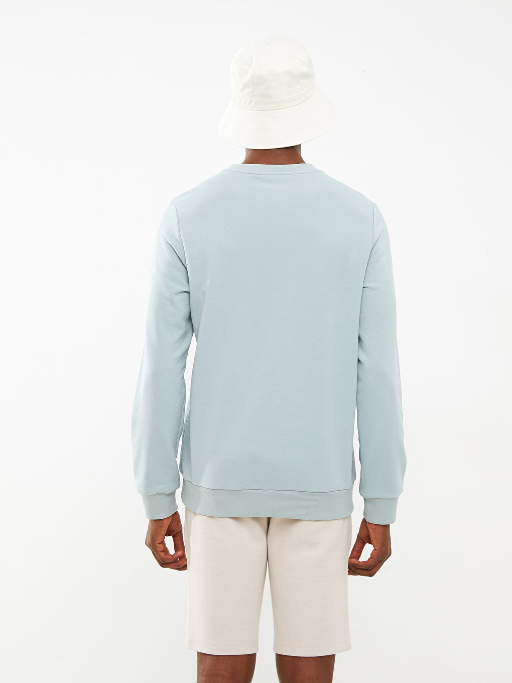 LCW Casual Pastel Mavi Bisiklet Yaka Uzun Kollu Erkek Sweatshirt - 4