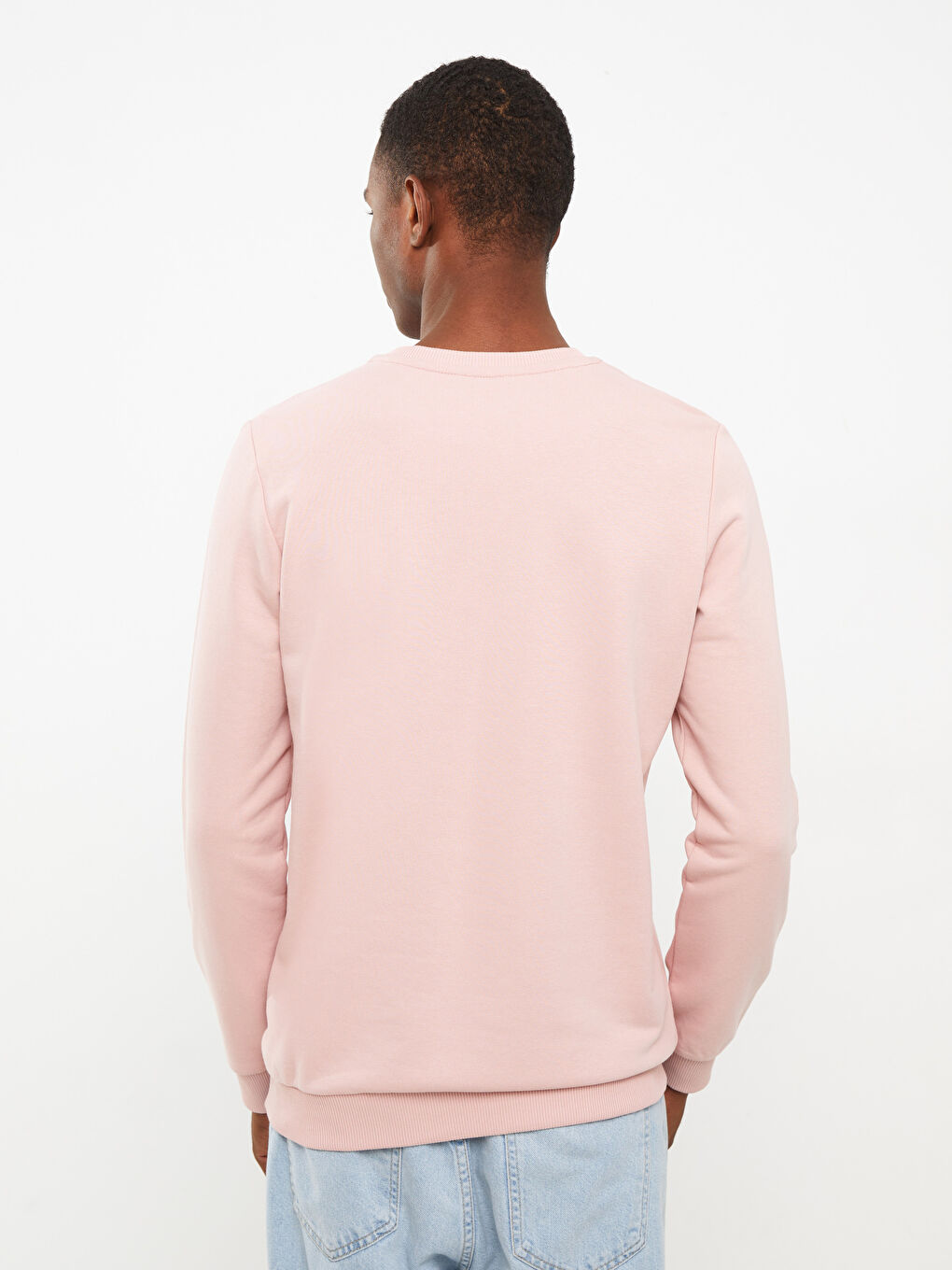 LCW Casual Pembe Bisiklet Yaka Uzun Kollu Erkek Sweatshirt - 4