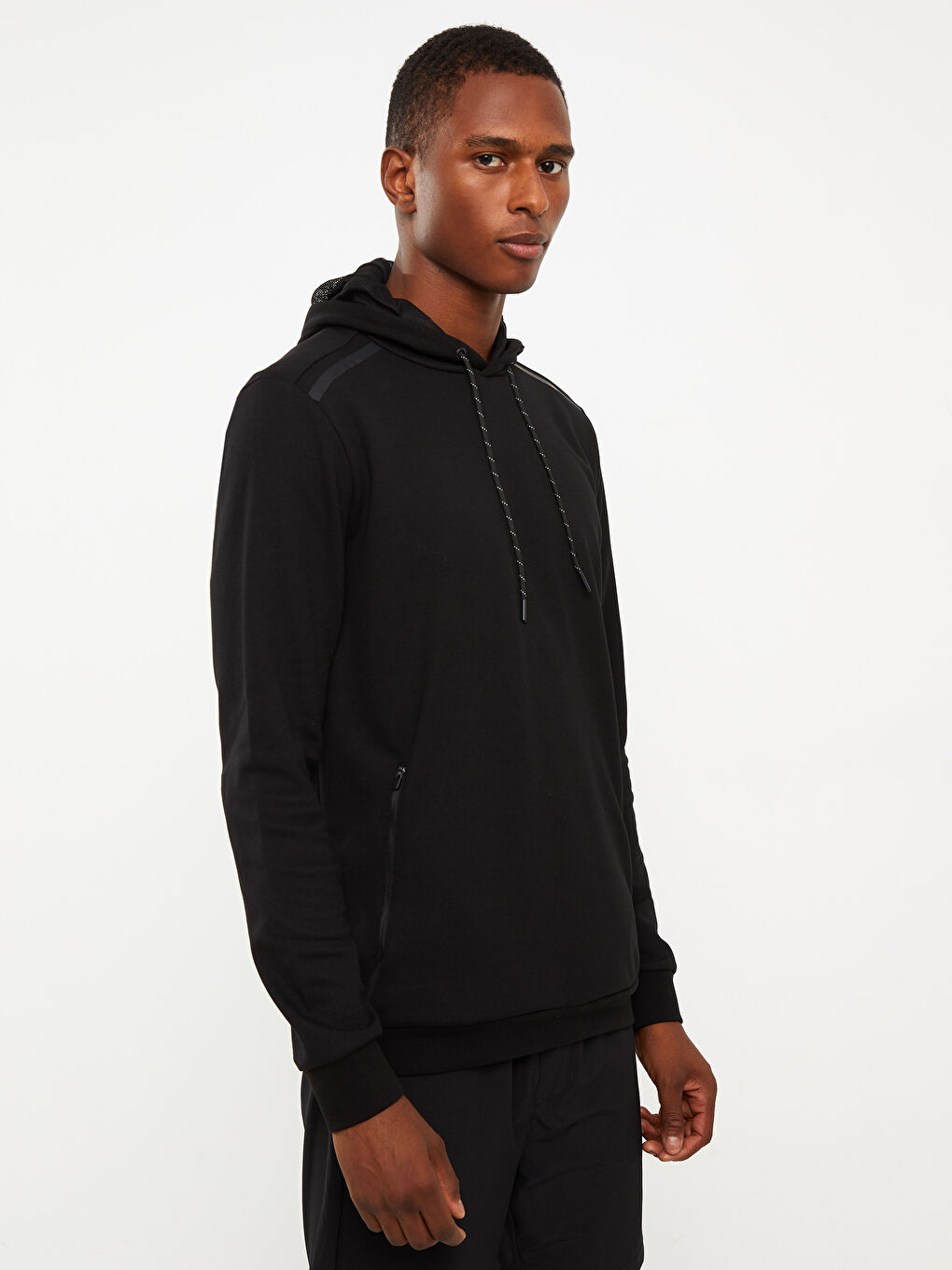 Xside Active Yeni Siyah Uzun Kollu Baskılı Erkek Hoodie - 1