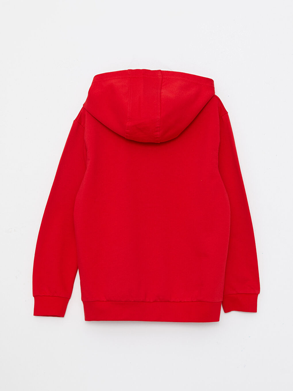 Kırmızı Kapüşonlu Baskılı Uzun Kollu Erkek Çocuk Sweatshirt-1
