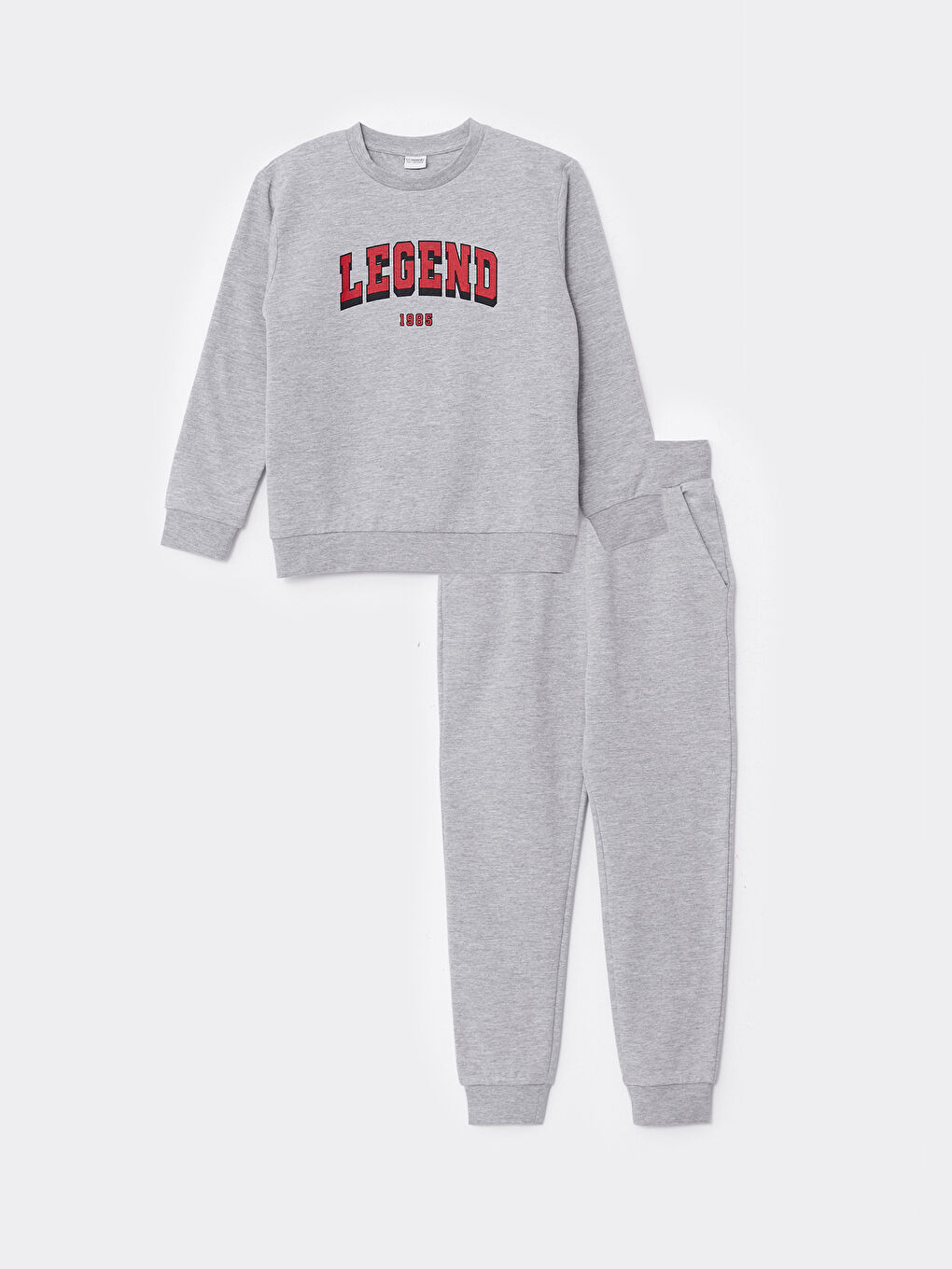 LC Waikiki Crew Neck Printed Long Sleeve Boys' Sweatshirt and Tracksuit Bottoms -W26114Z4-LAL