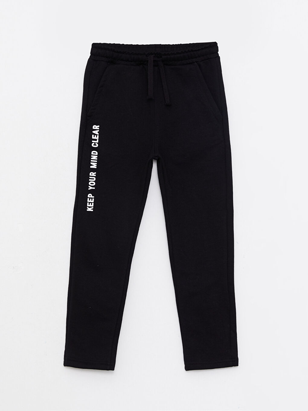 Siyah Beli Lastikli Baskılı Erkek Çocuk Eşofman Altı