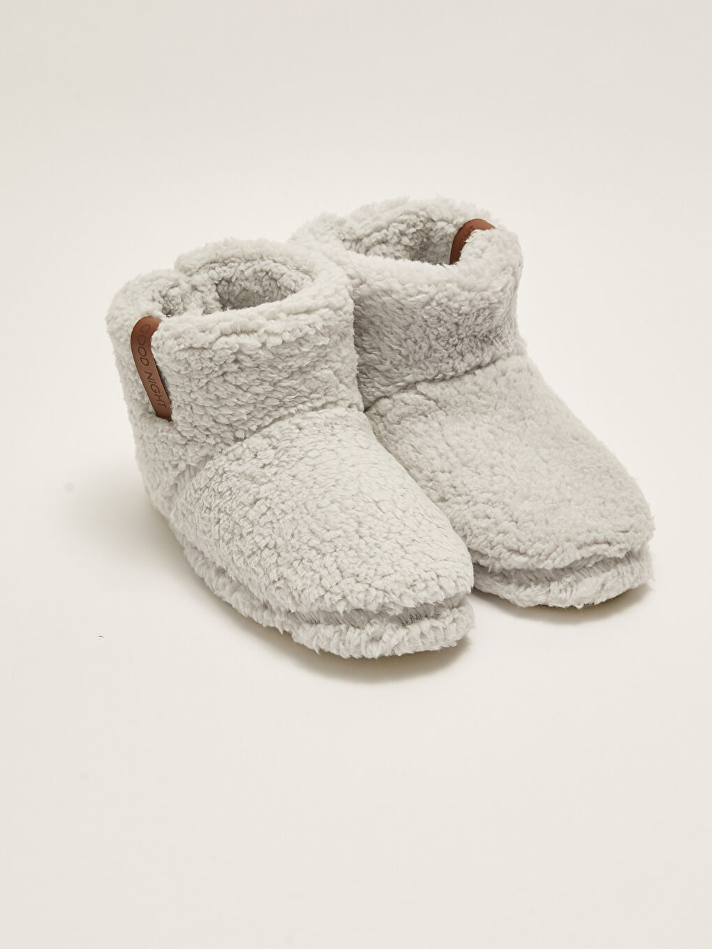 Gri Pelüş Kadın Ev Botu-2