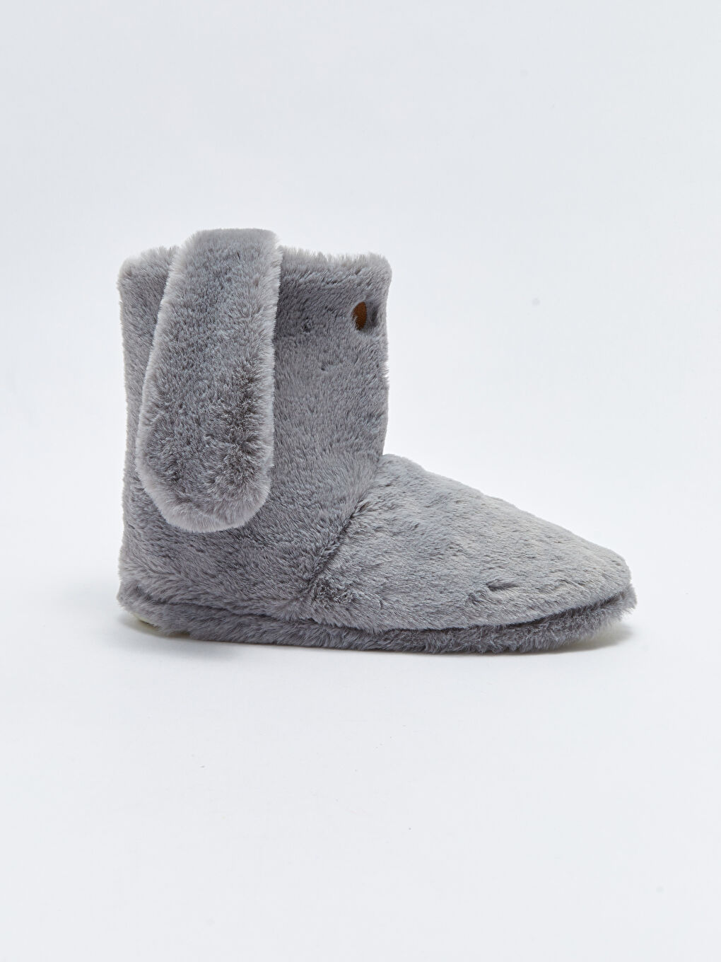 Gri 3D Aplike Detaylı Pelüş Kadın Ev Botu-1