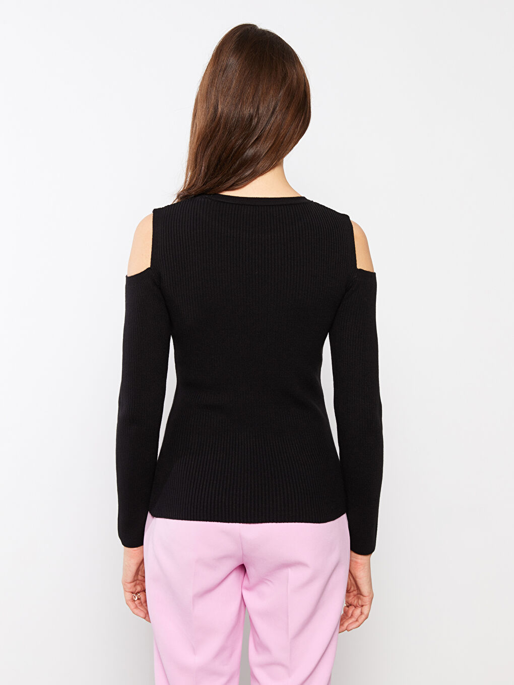 LCWAIKIKI Basic Rundhalsausschnitt Schlicht Langarm Damen Strickpullover -W26174Z8-CVL