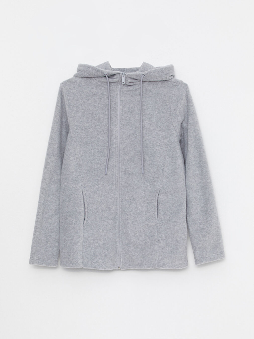 Hooded Regular Long Sleeve Fleece Women's Sports Cardigan-4
