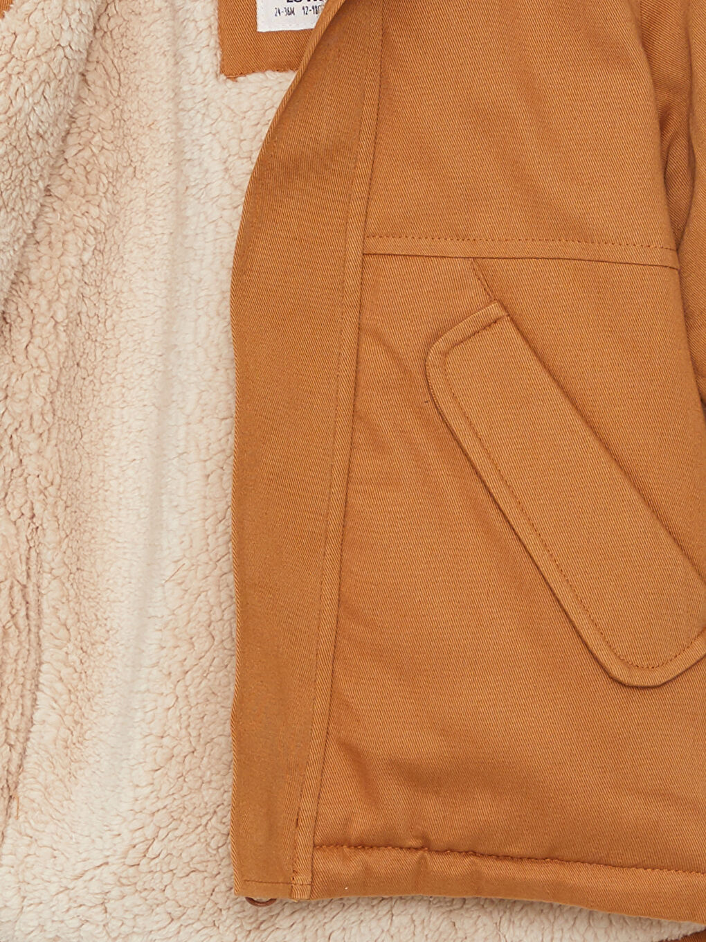 Kahverengi Kapüşonlu Uzun Kollu Basic Erkek Bebek Mont-5