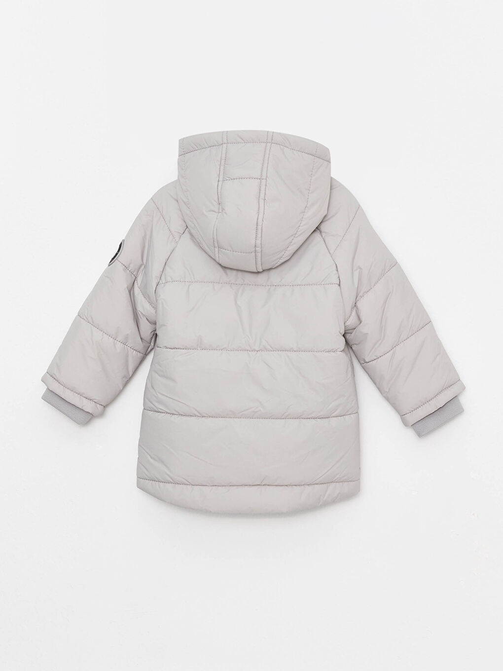 Gri Kapüşonlu Uzun Kollu Erkek Bebek Parka-1