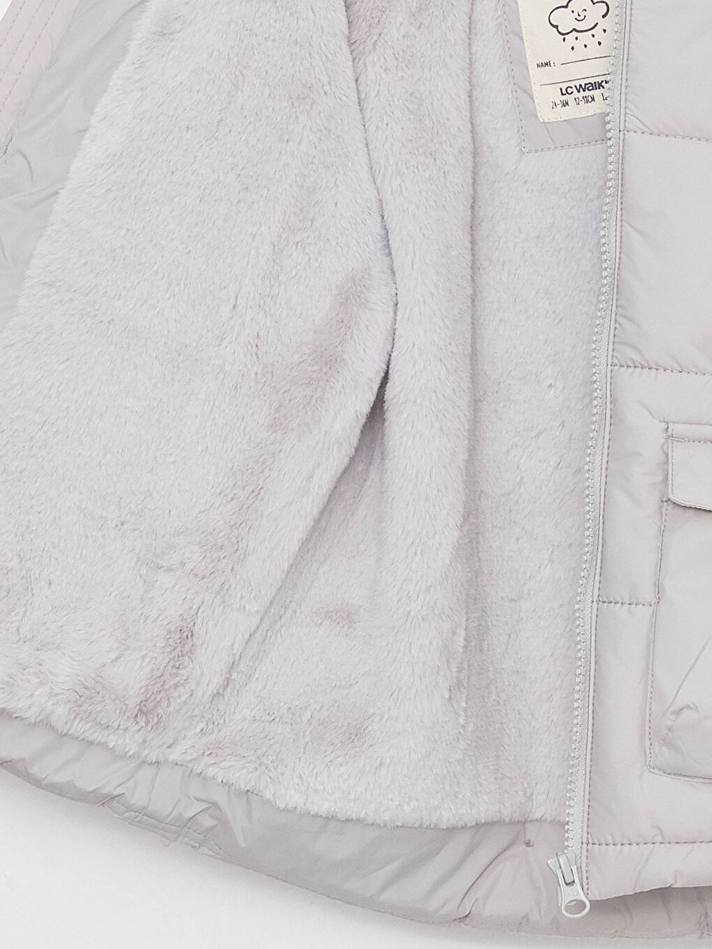 Gri Kapüşonlu Uzun Kollu Erkek Bebek Parka-2