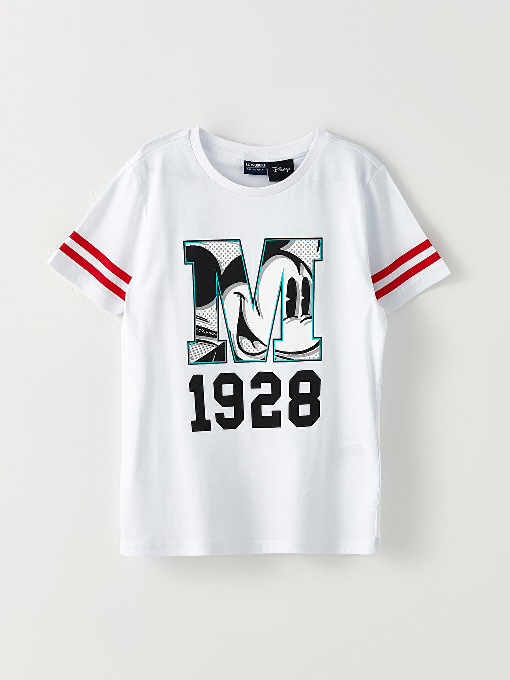 LCW Kids Crew Neck Mickey Mouse Printed Short Sleeve Boy's Pajamas Set -W26239Z4-R9K