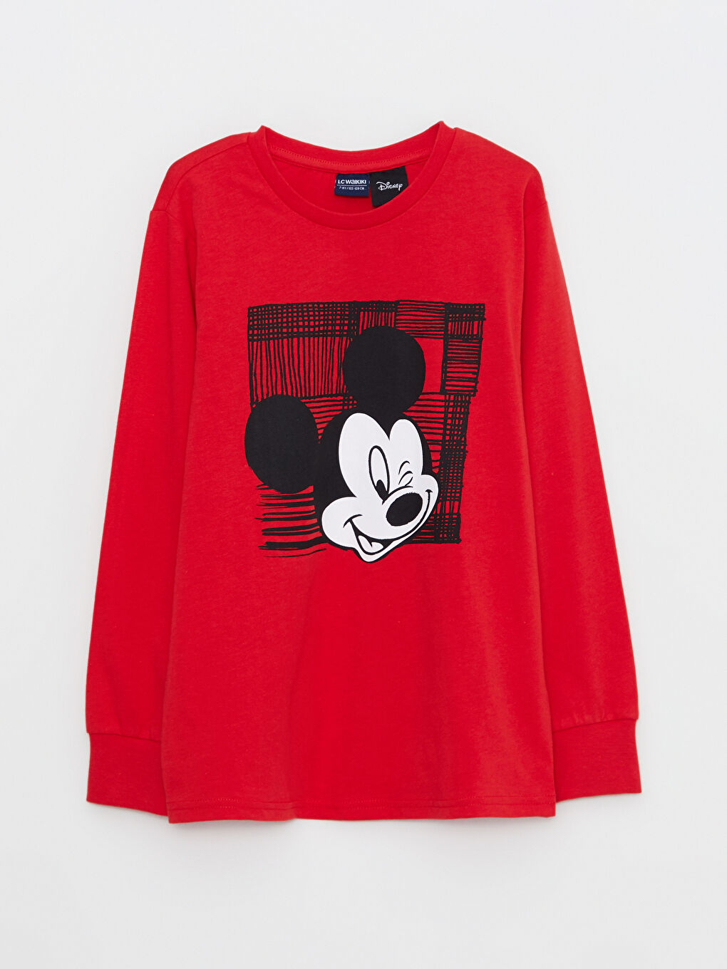 LCW Kids Crew Neck Mickey Mouse Printed Long Sleeve Boy Pajama Set -W26242Z4-HMW