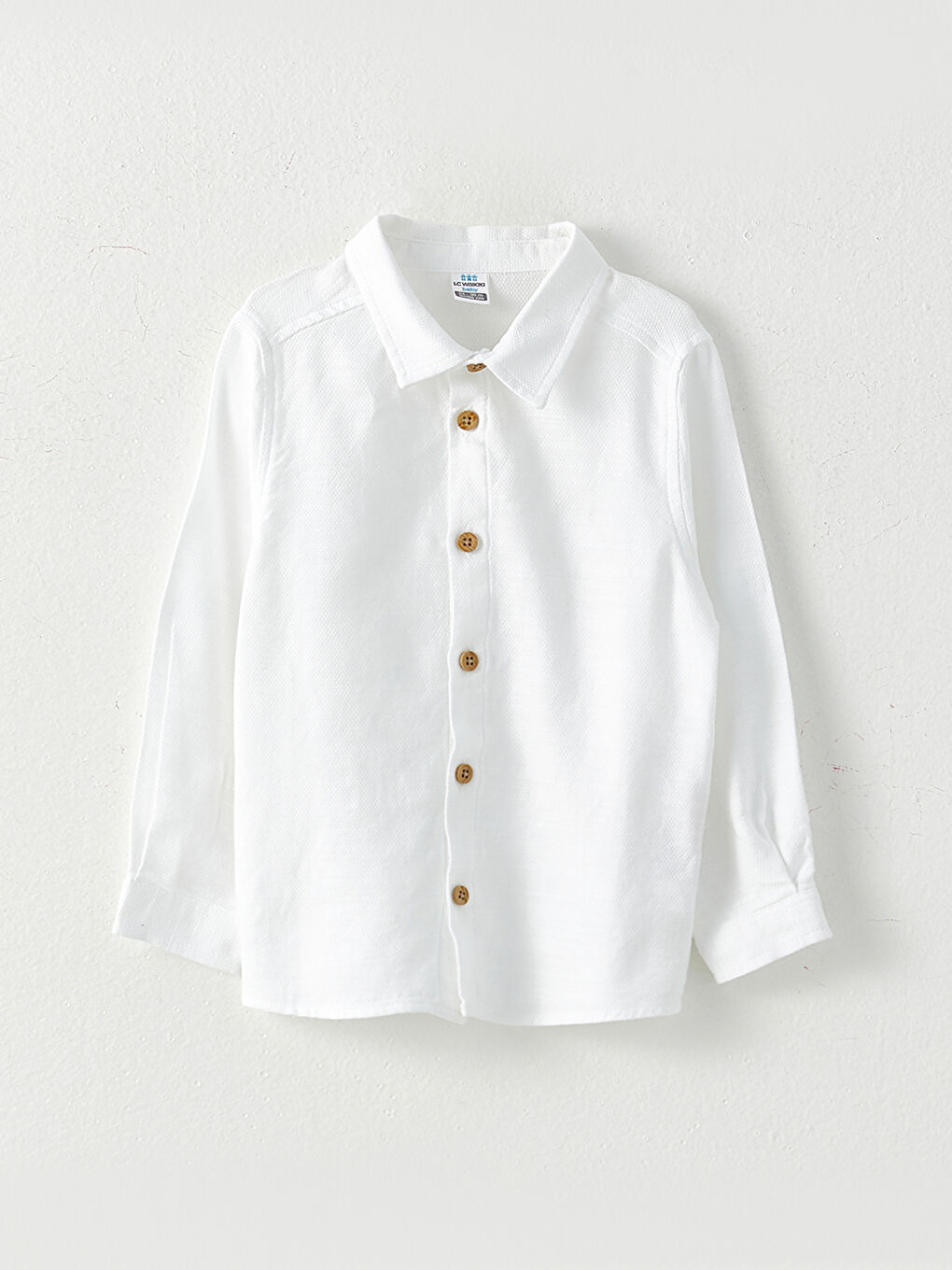 Beyaz Uzun Kollu Basic Erkek Bebek Gömlek
