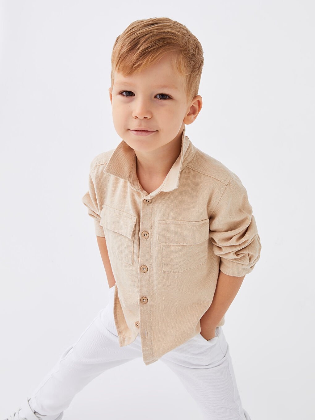 Long Sleeve Basic Baby Boys' Shirt