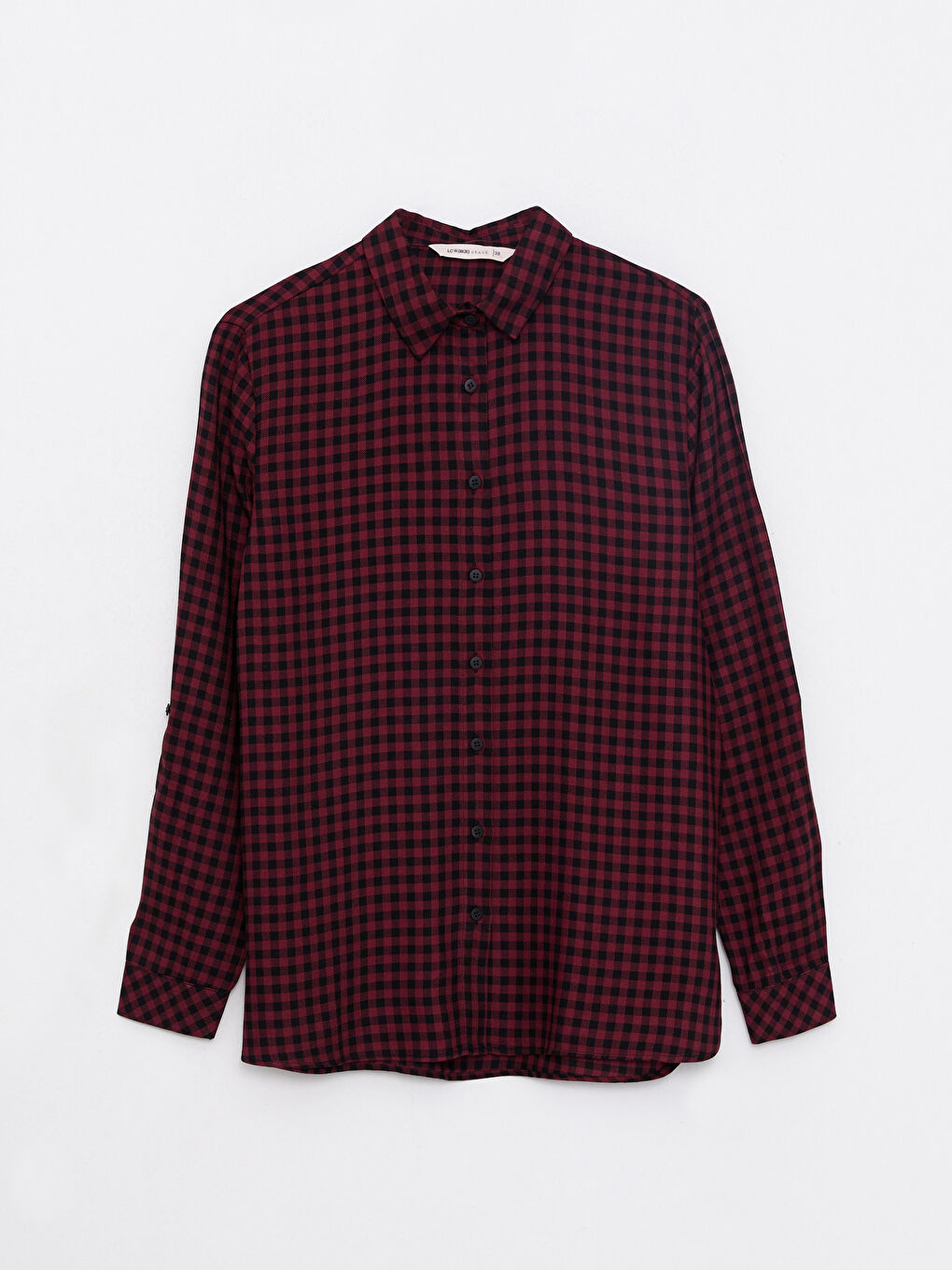 LCW Grace Buttoned Plaid Long Sleeve Gabardine Women's Shirt -W26263Z8-LLH