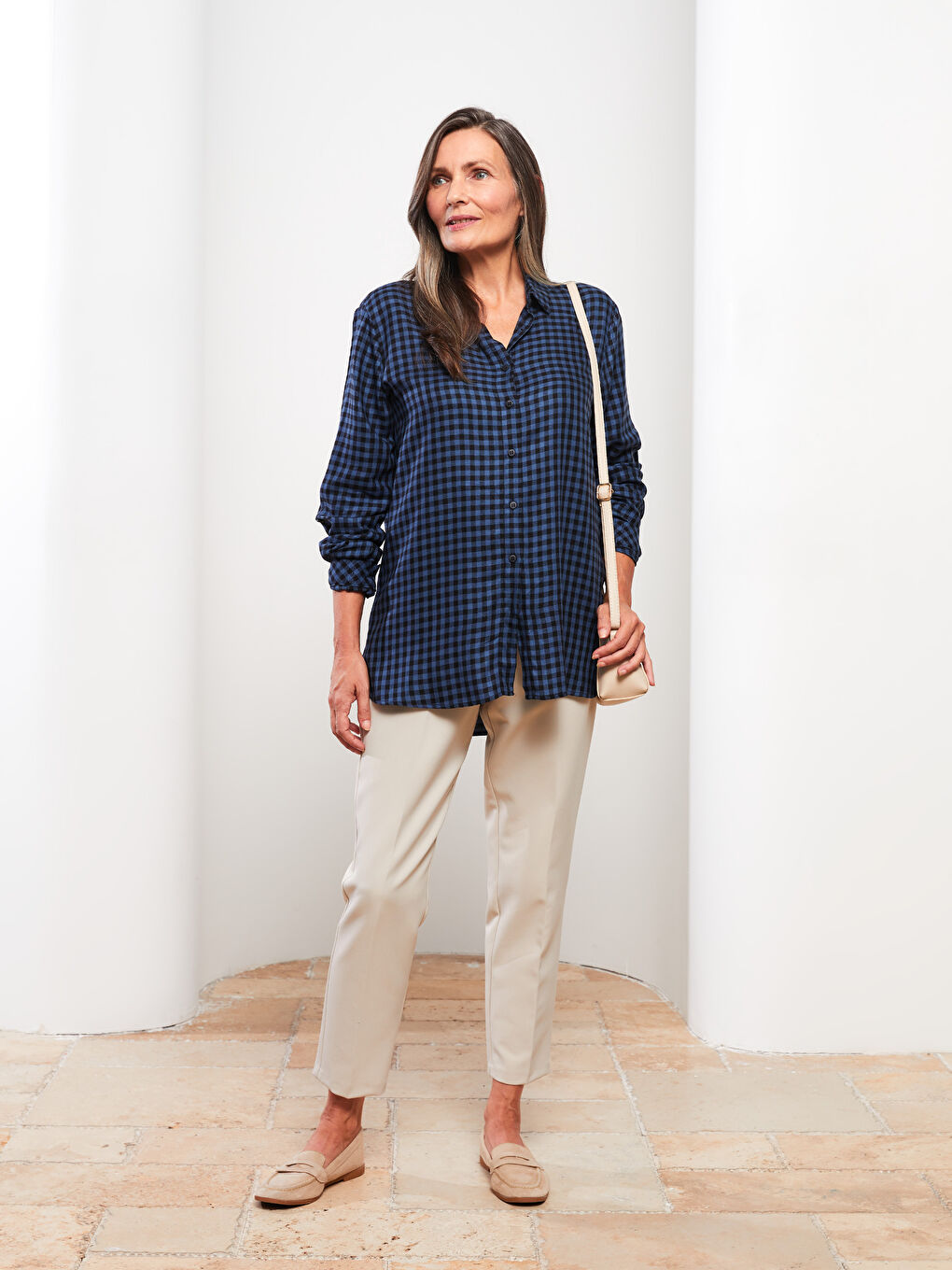 Әйелдерге арналған торлы ұзын жеңді саржа жейде