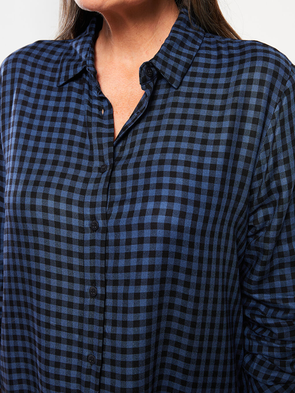 Әйелдерге арналған торлы ұзын жеңді саржа жейде-3