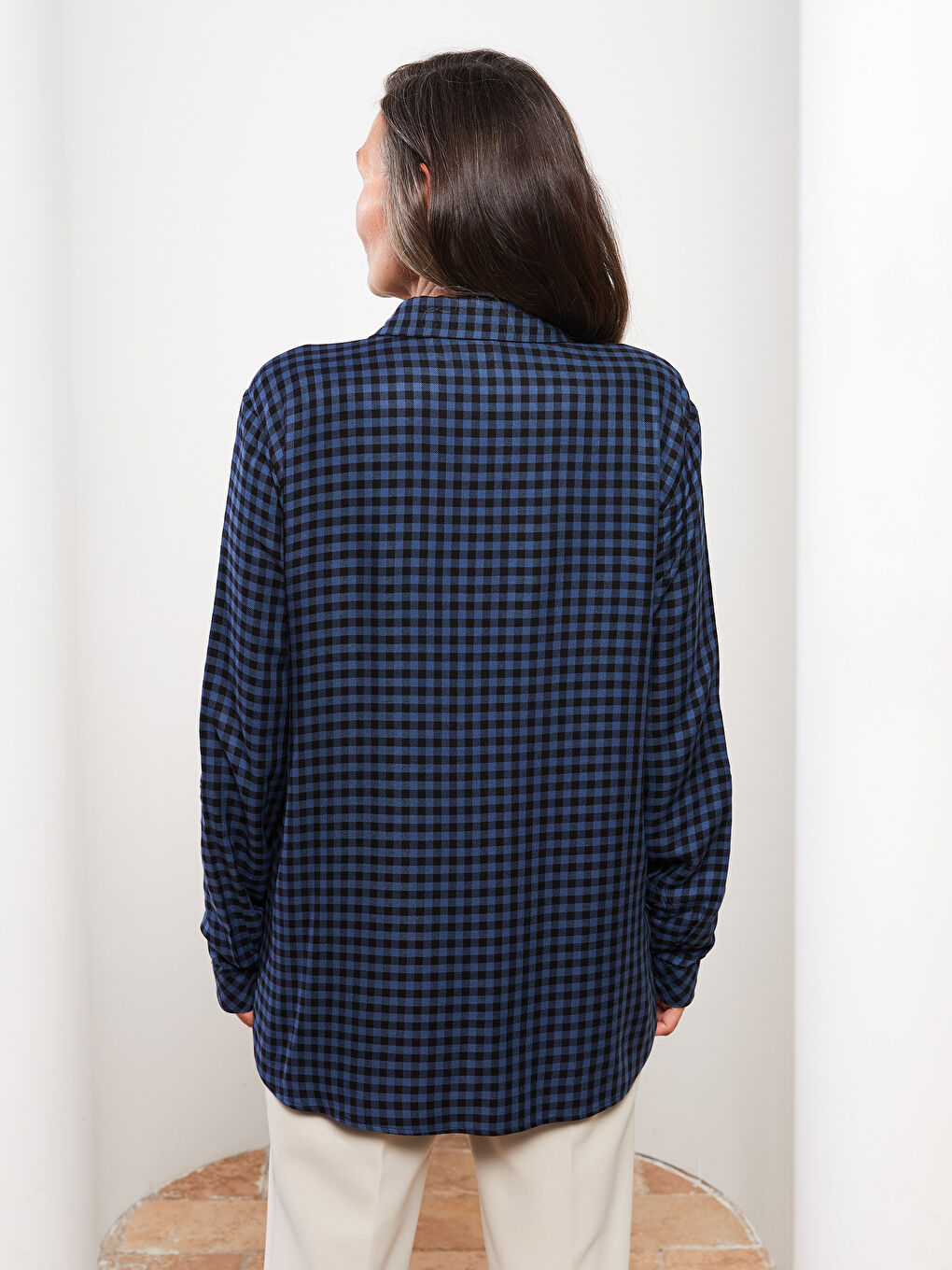 Әйелдерге арналған торлы ұзын жеңді саржа жейде-4