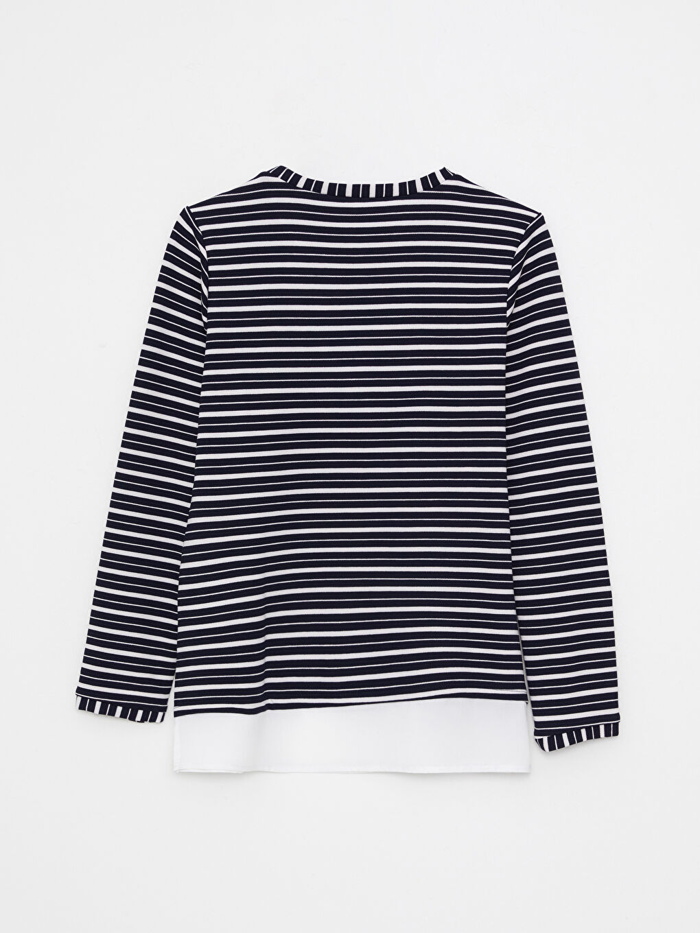 LCWAIKIKI Basic Crew Neck Striped Long Sleeve Women's Blouse -W26268Z8-E1J