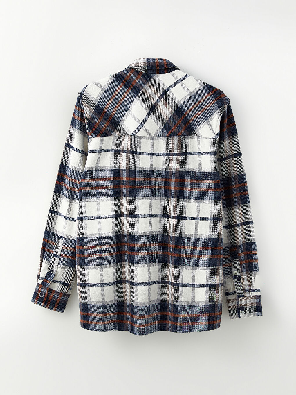 XSIDE Regular Fit Long Sleeve Plaid Men's Flannel Shirt -W26278Z8-LMR