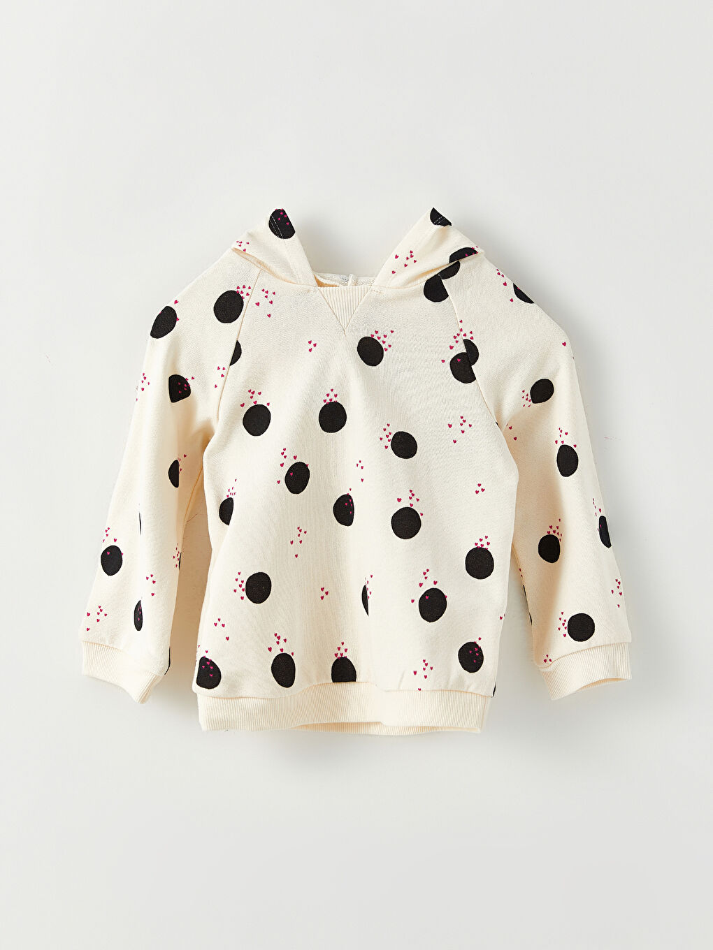 Hooded Long Sleeve Printed Baby Girl Sweatshirt and Trousers 2-Pack Set-1