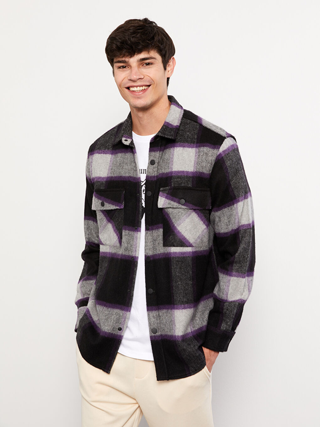 Lux_Alectoページ XSIDE Regular Fit Long Sleeve Plaid Men's Flannel Shirt
