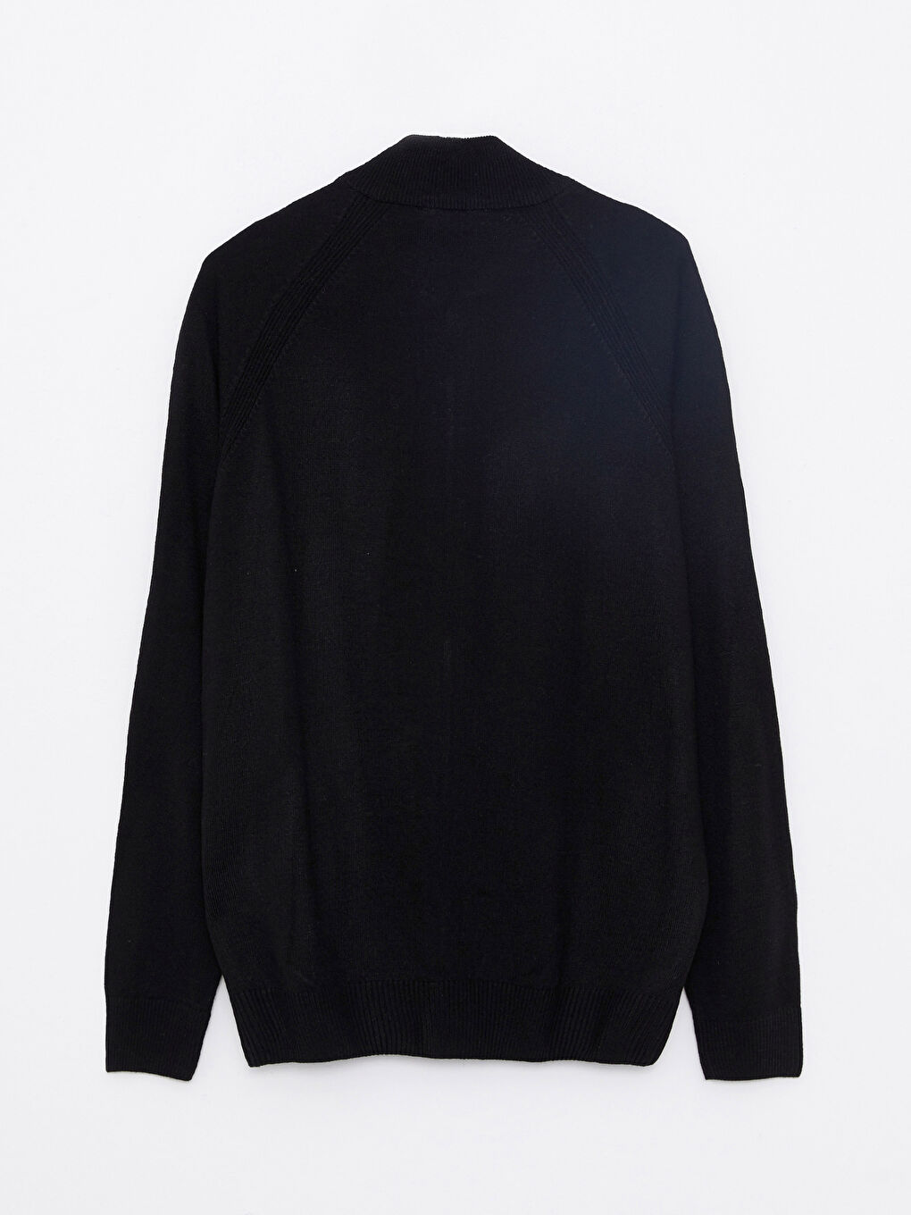 Siyah Standart Kalıp Dik Yaka Erkek Triko Hırka-6