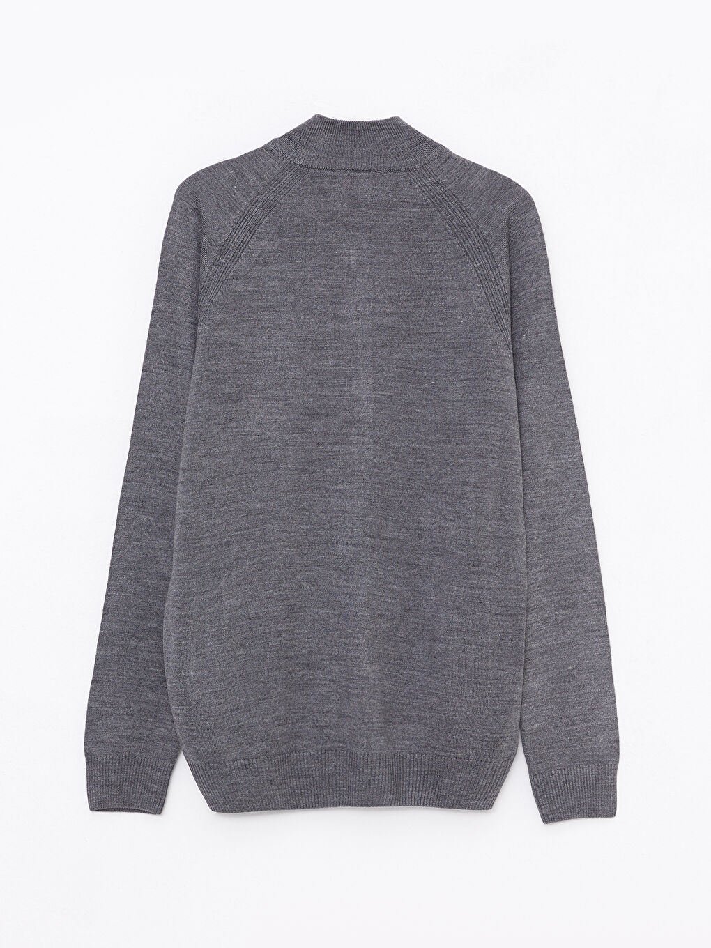 Gri Standart Kalıp Dik Yaka Erkek Triko Hırka-6