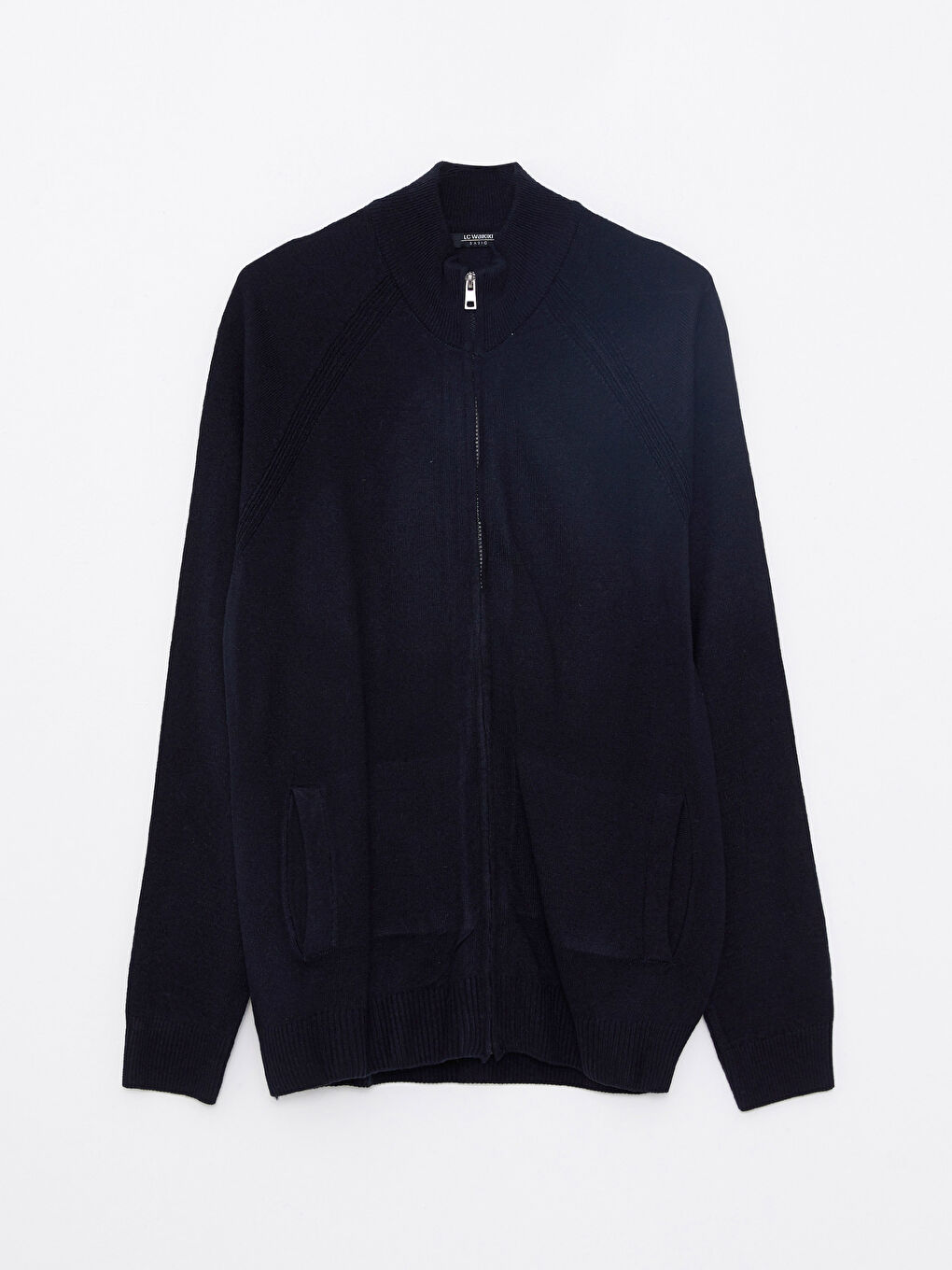 Regular Fit Funnel Neck Men's Knit Cardigan-4