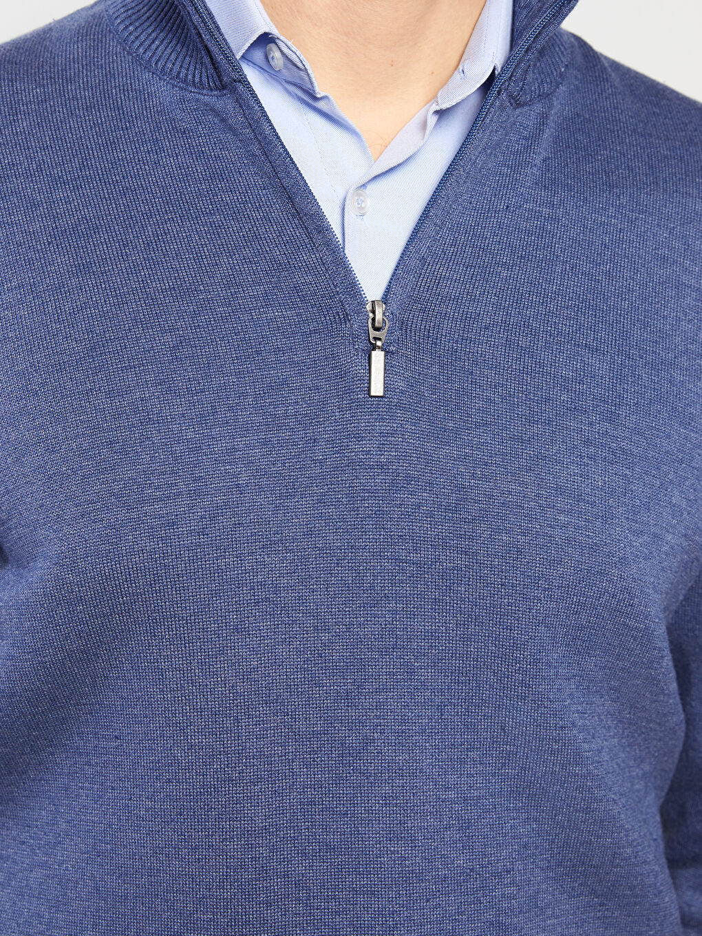 Светр з коміром-воронкою та довгим рукавом для чоловіків-3