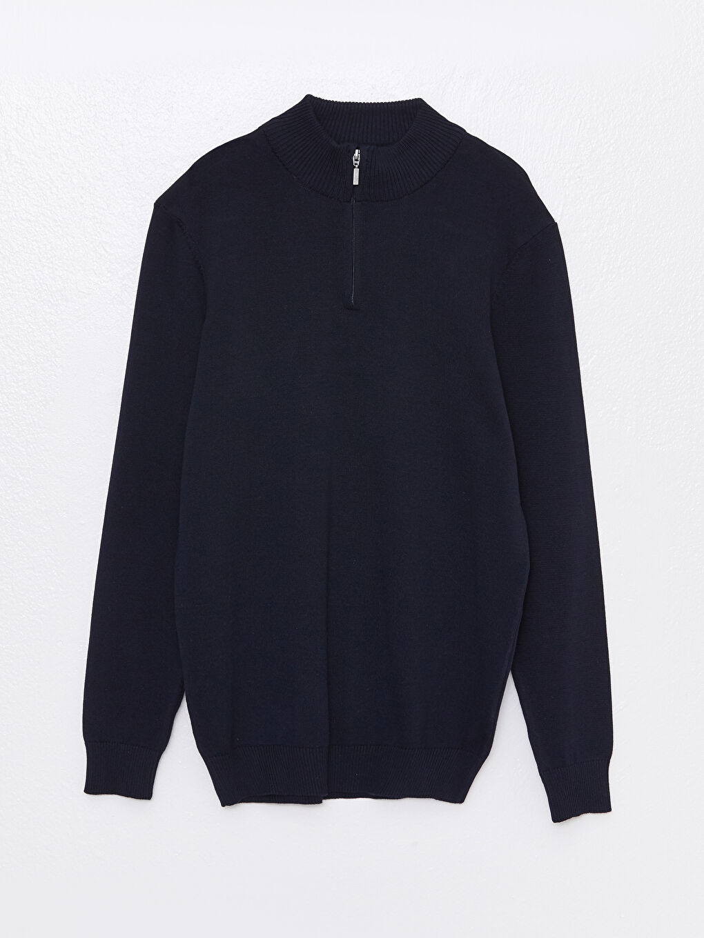 Lacivert Dik Yaka Uzun Kollu Erkek Triko Kazak-5