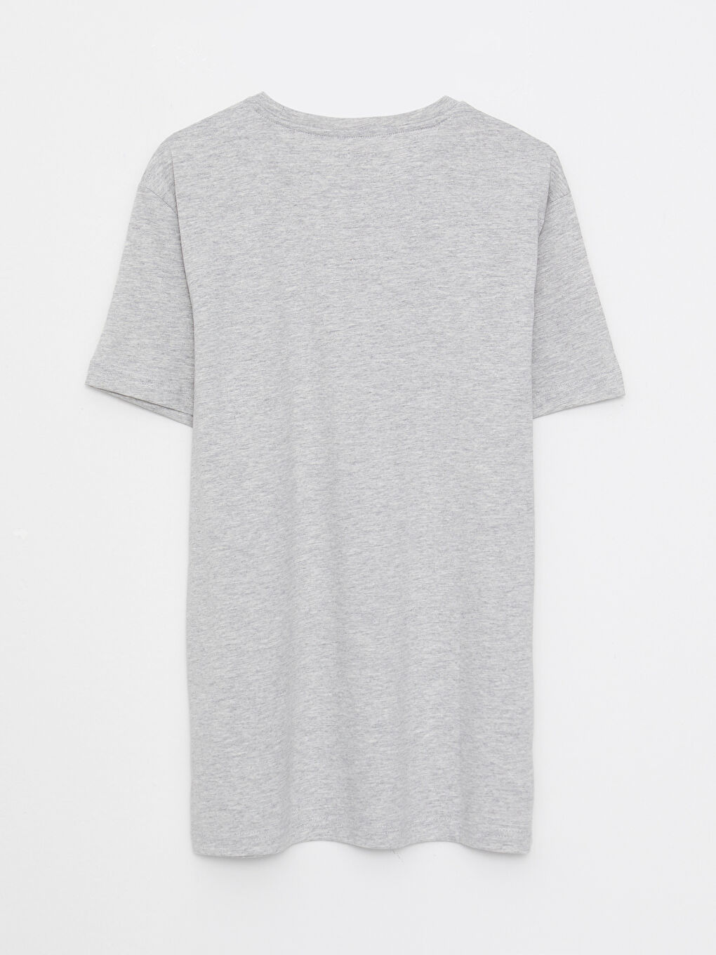 Gri Bisiklet Yaka Penye Erkek Tişört-6