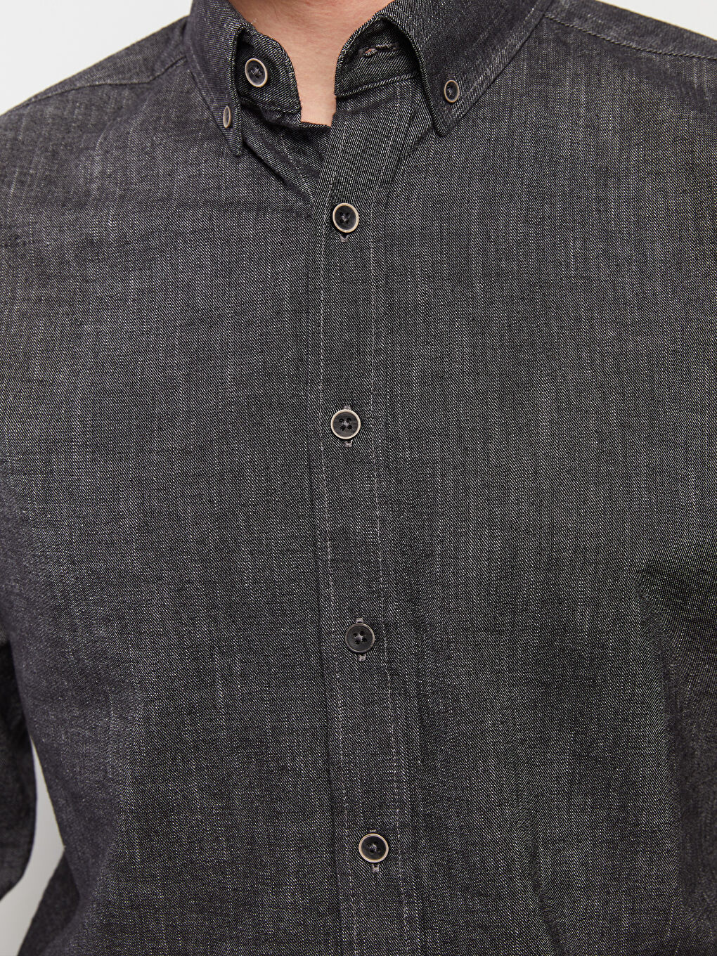 Muška košulja dugih rukava regularnog kroja od gabardena-3
