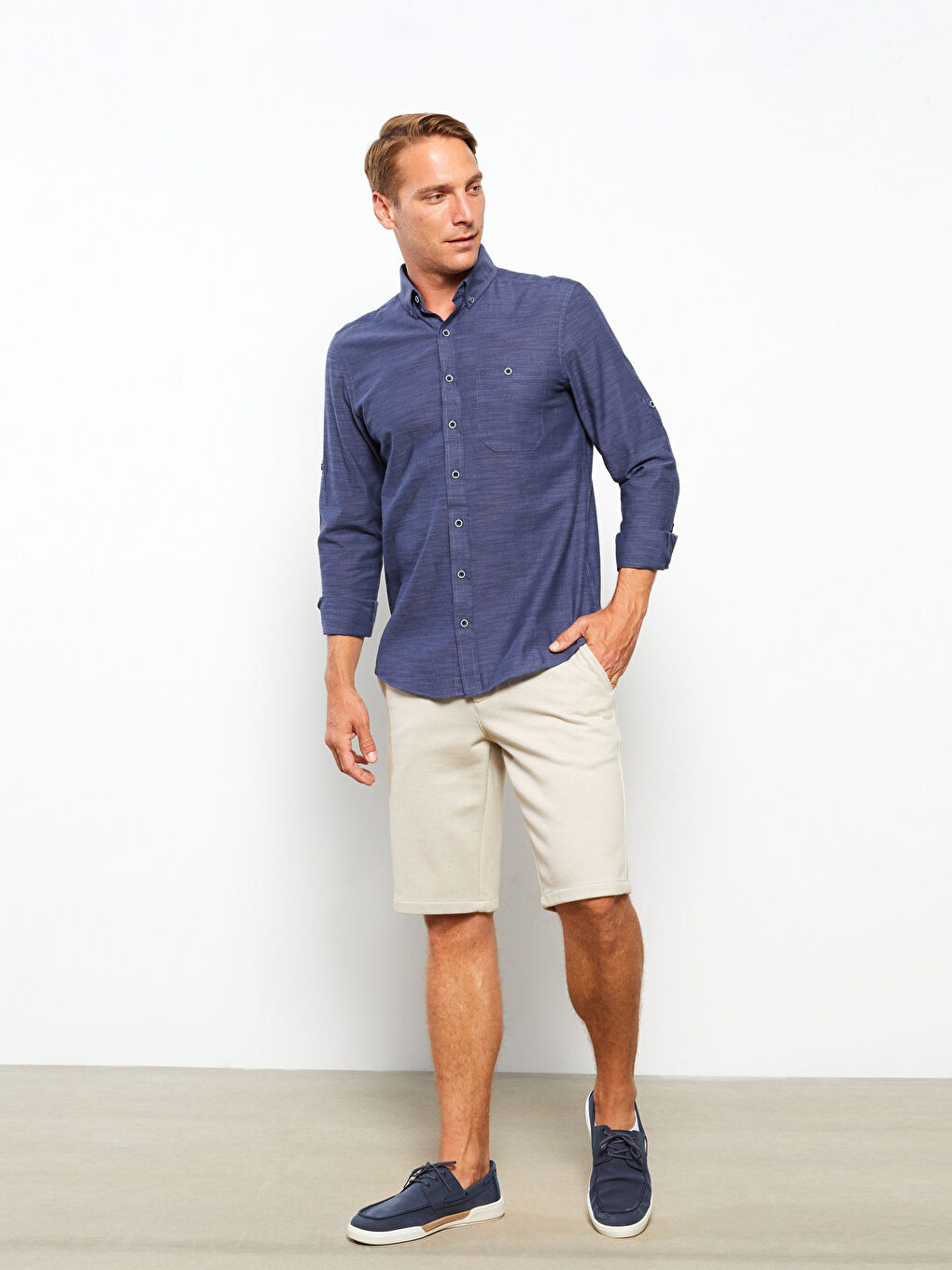 Regular Fit Long Sleeve Patterned Men's Shirt-1