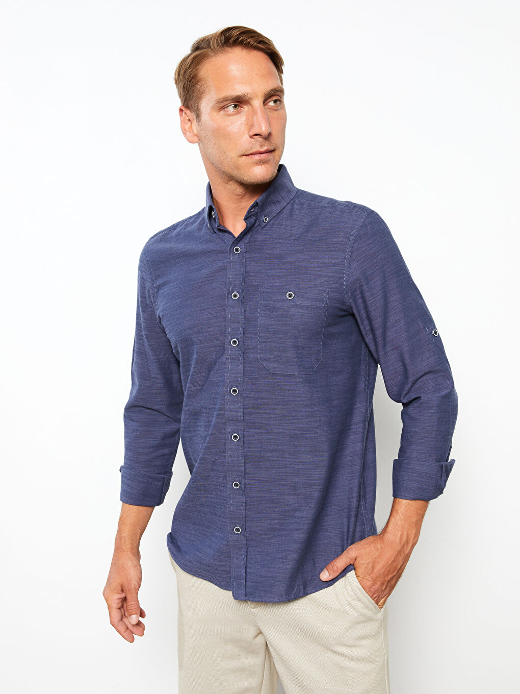 Regular Fit Long Sleeve Patterned Men's Shirt-2