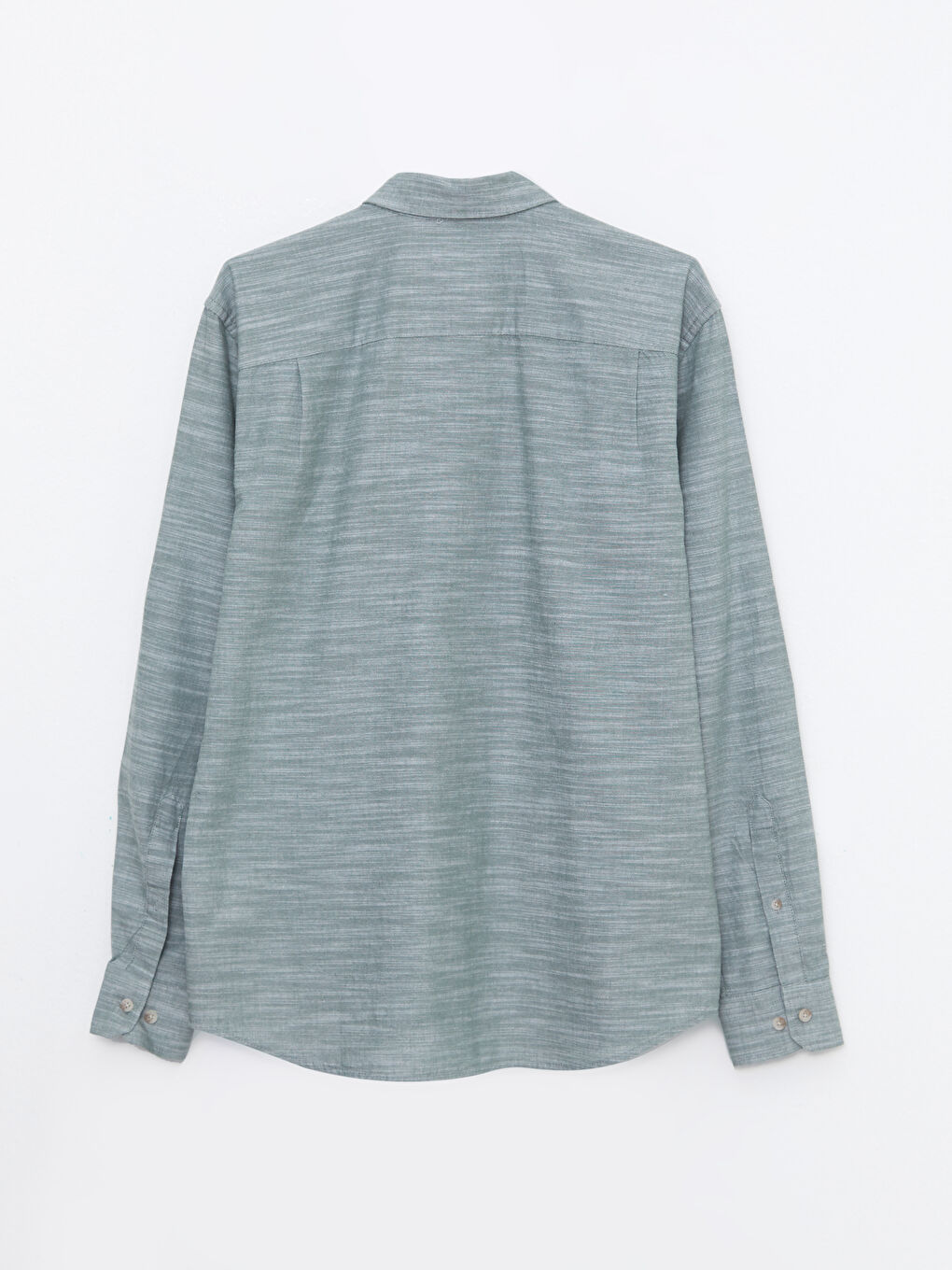 Yeşil Regular Fit Uzun Kollu Desenli Erkek Gömlek-6