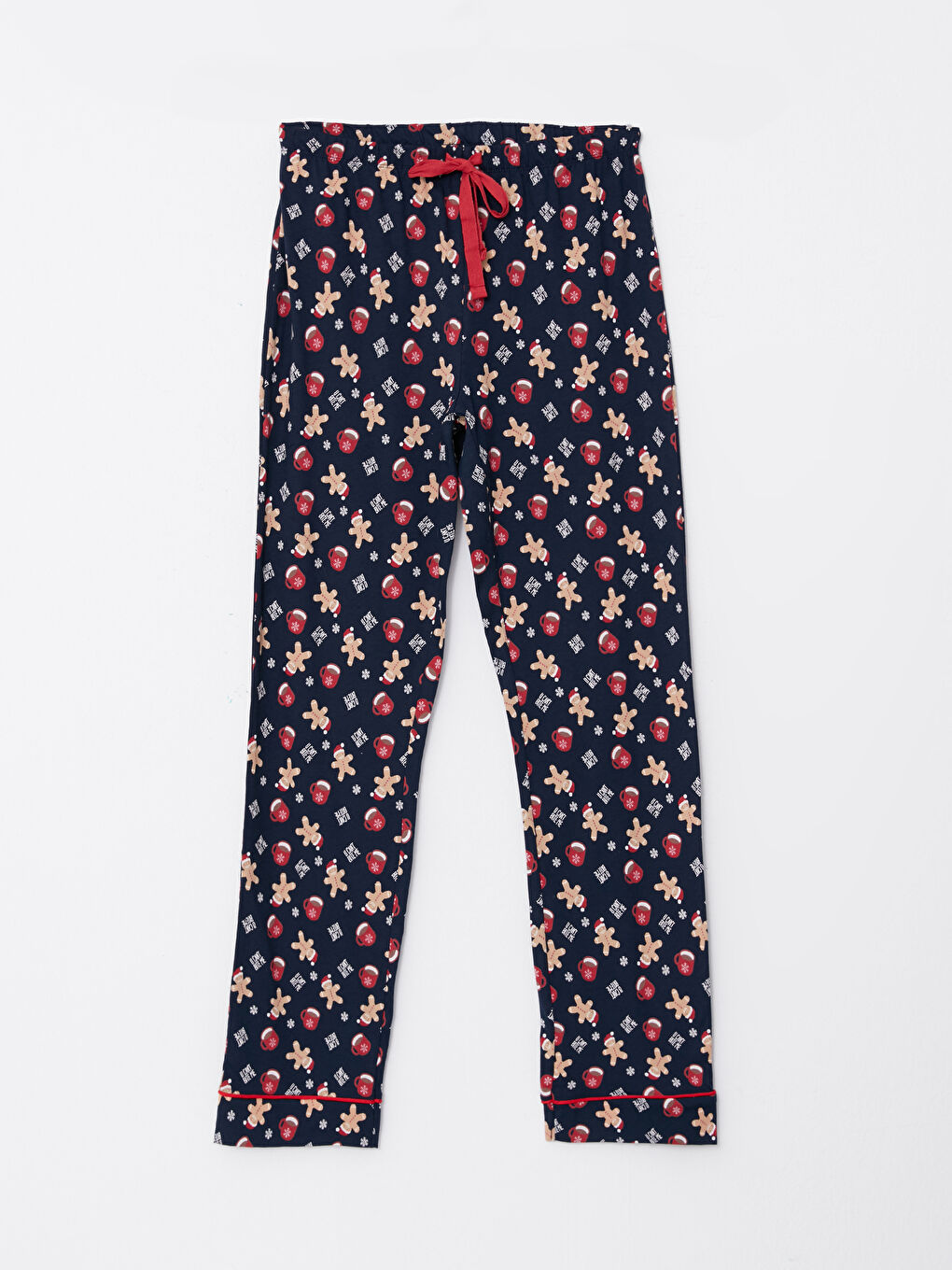 Shirt Neck New Year Themed Long Sleeve Cotton Women's Pajama Set-7