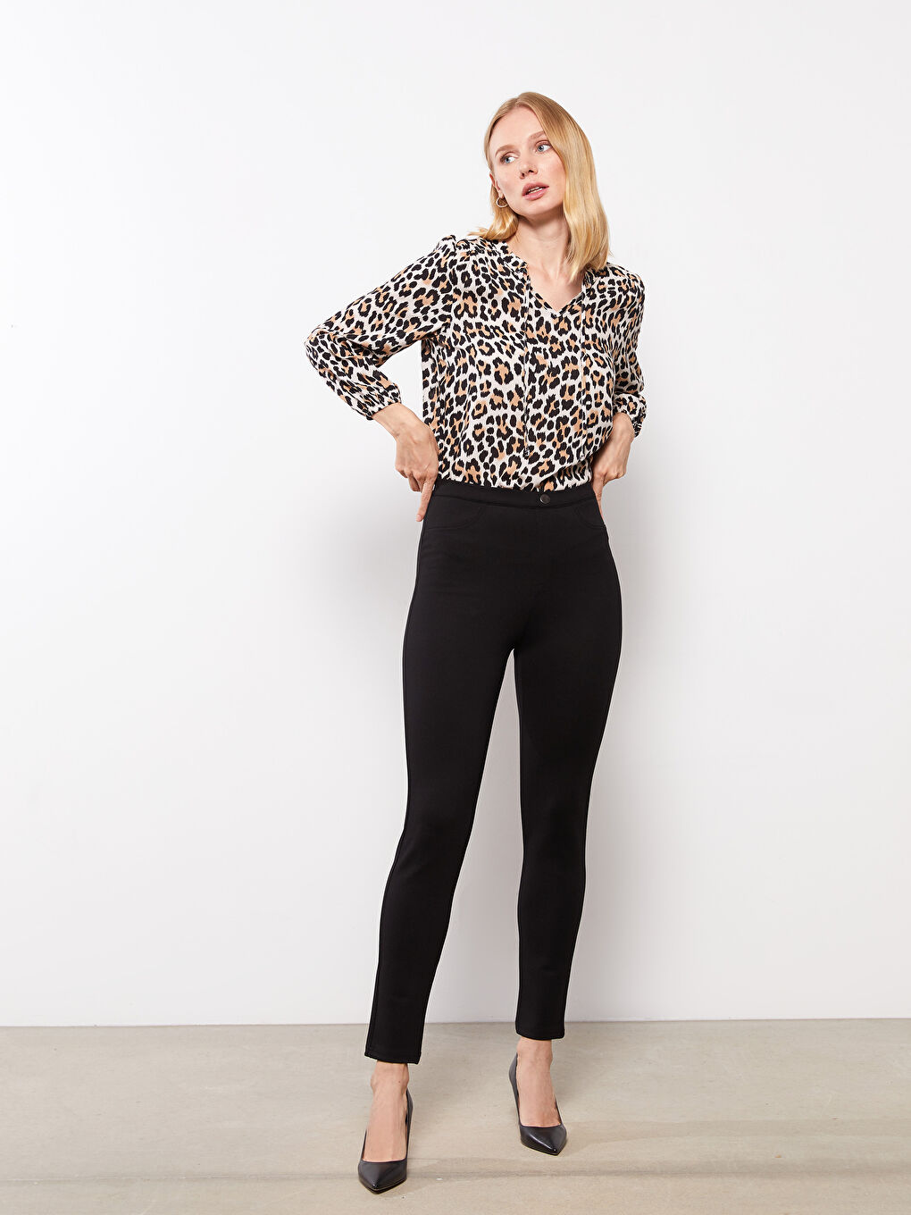 LCWAIKIKI Basic Siyah Kadın Skinny Fit Düz Pantolon