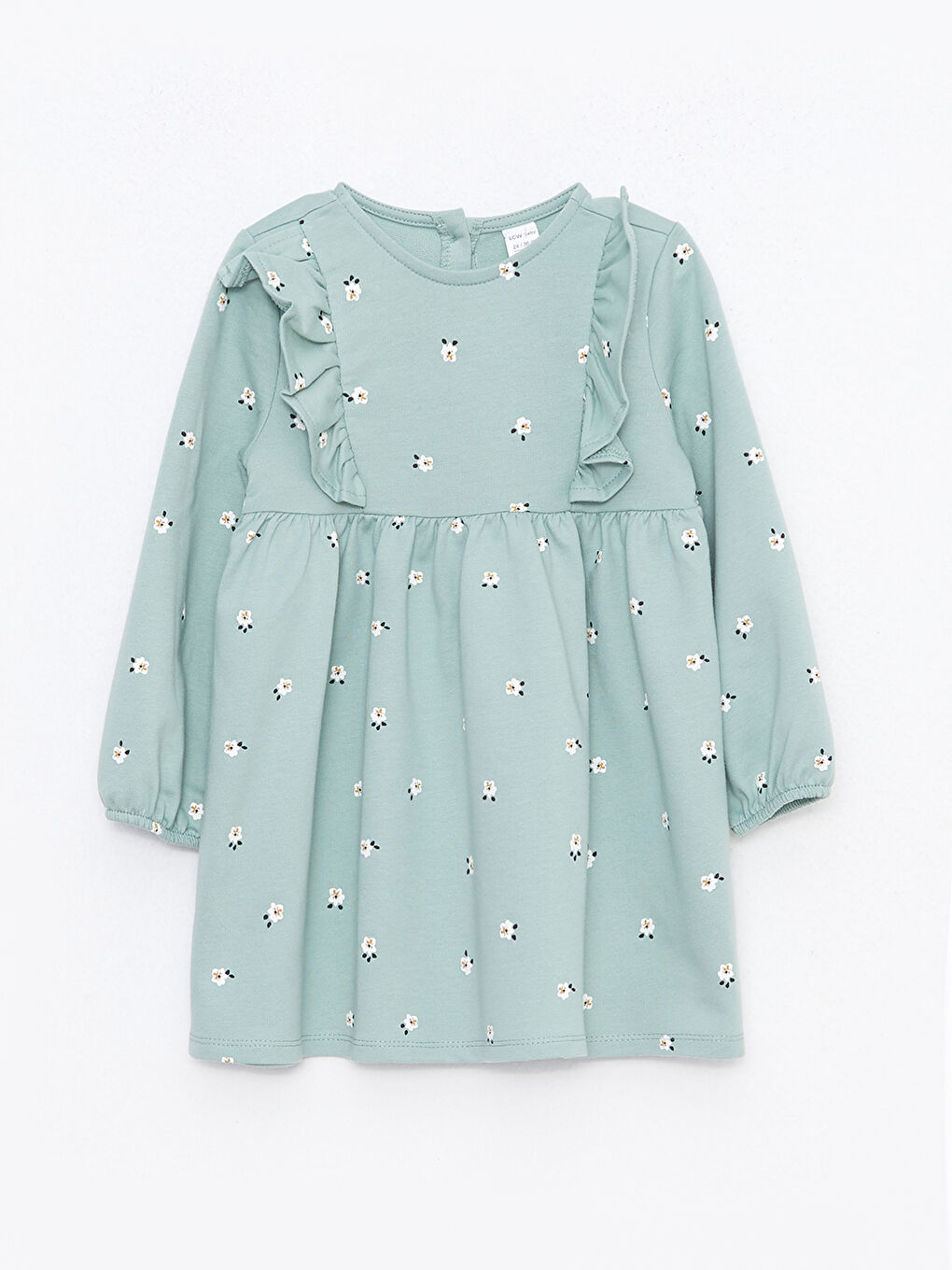 LCW baby Crew Neck Long Sleeve Printed Baby Girls' Dress -W26400Z1-LRL