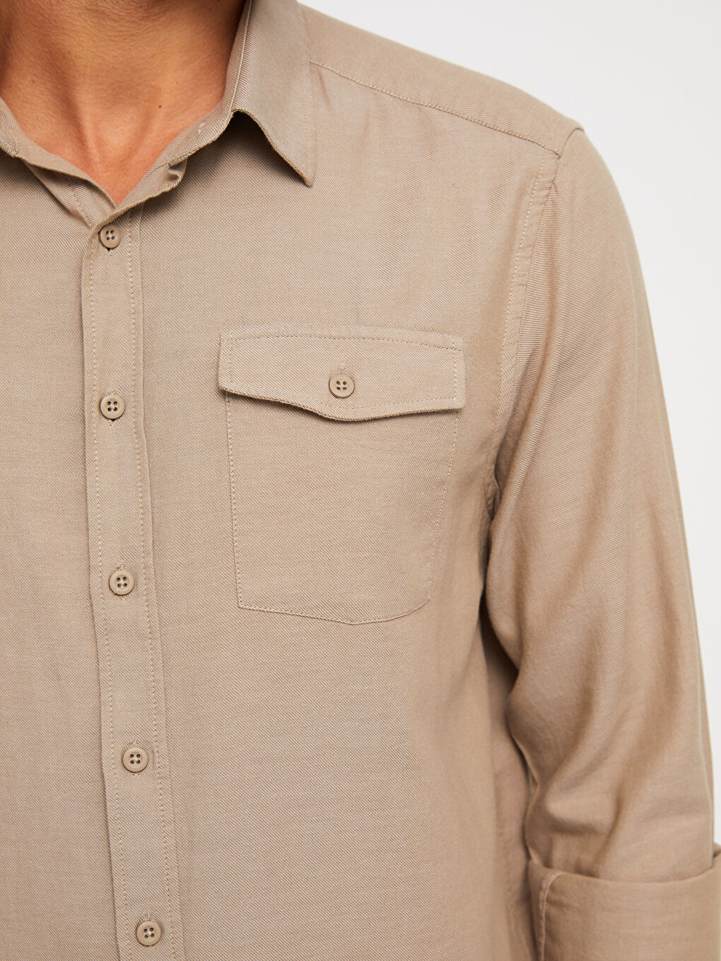 Regular Fit Long Sleeve Gabardine Men's Shirt-3