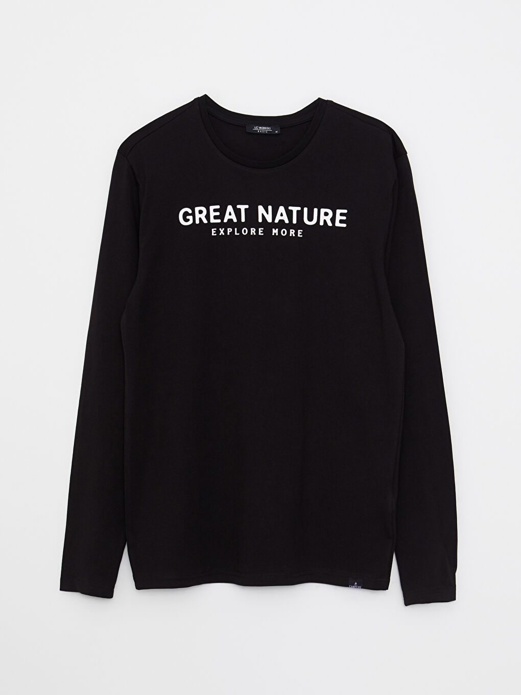 تيشيرت كم طويل مطبوع بياقة دائرية للرجال-5