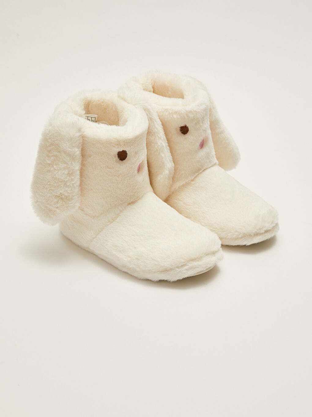 Ekru Nakışlı Kadın Tavşan Figürlü Ev Botu