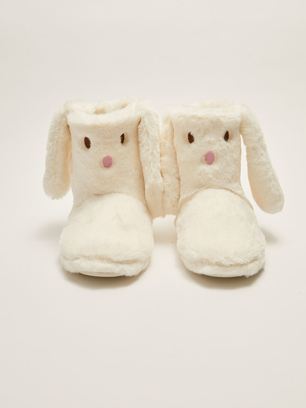 Ekru Nakışlı Kadın Tavşan Figürlü Ev Botu-5