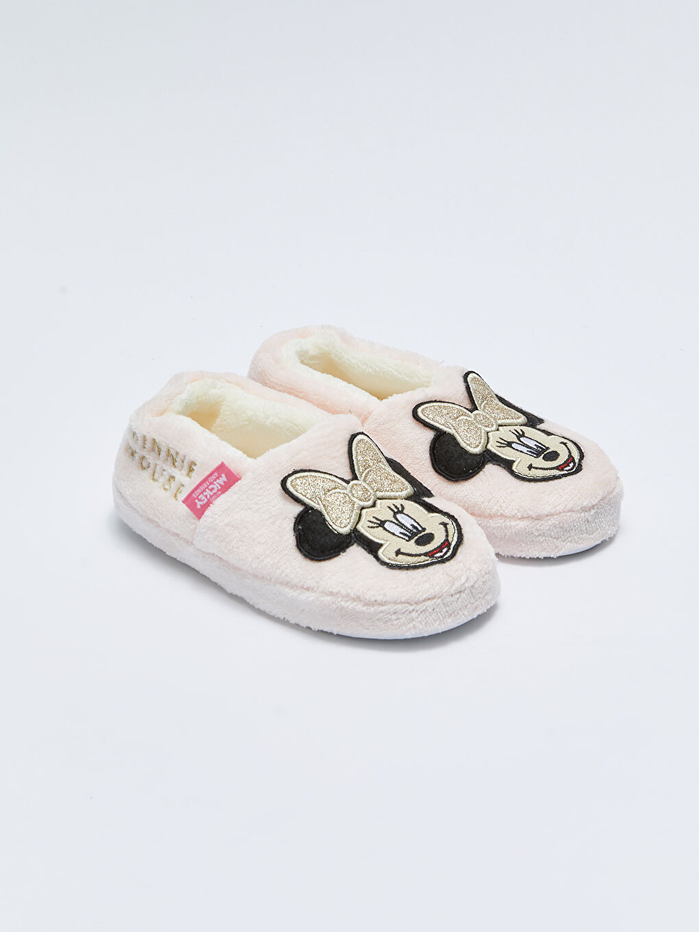 Pembe Minnie Mouse Lisanslı Pelüş Kız Çocuk Ev Ayakkabısı