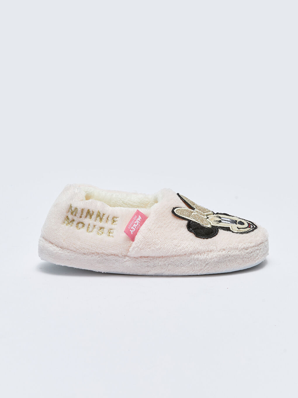 Pembe Minnie Mouse Lisanslı Pelüş Kız Çocuk Ev Ayakkabısı-1