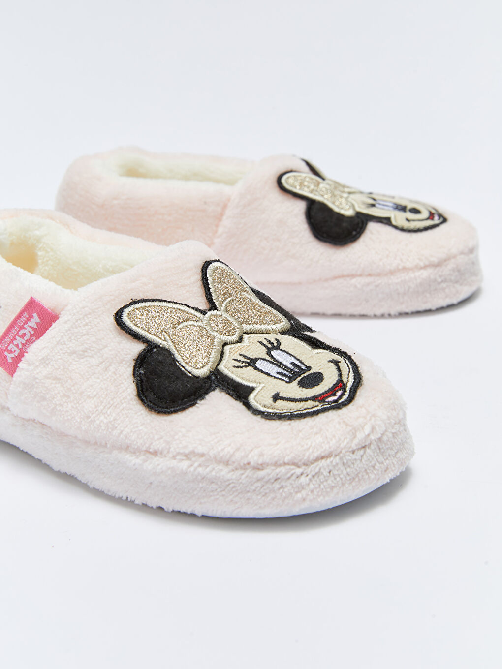Pembe Minnie Mouse Lisanslı Pelüş Kız Çocuk Ev Ayakkabısı-5