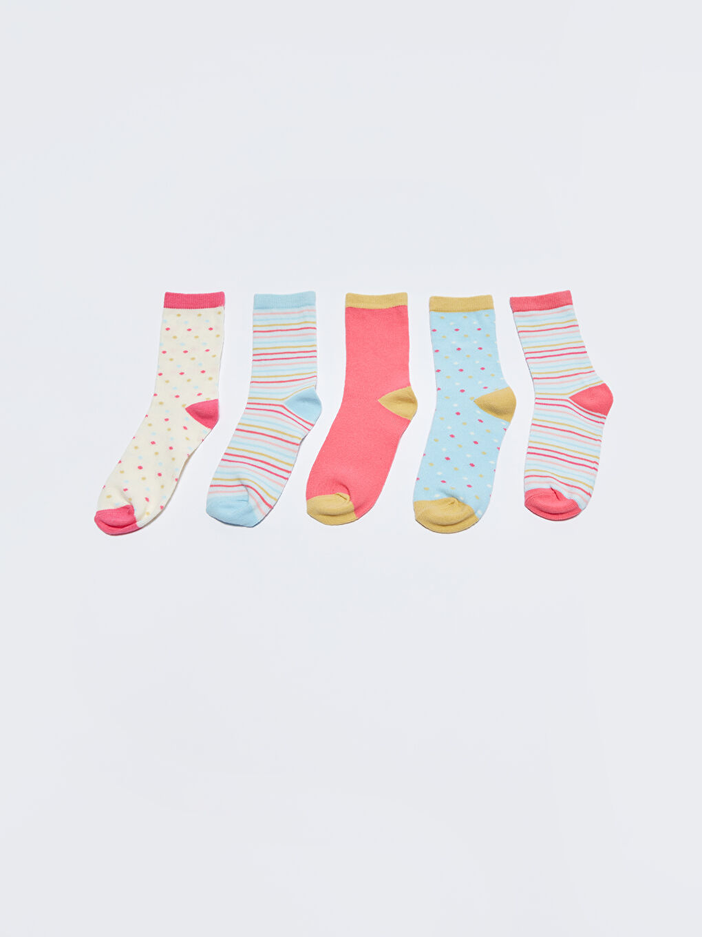 LCW Kids Patterned Girls' Ankle Socks 5 Pack -W26431Z4-J0E