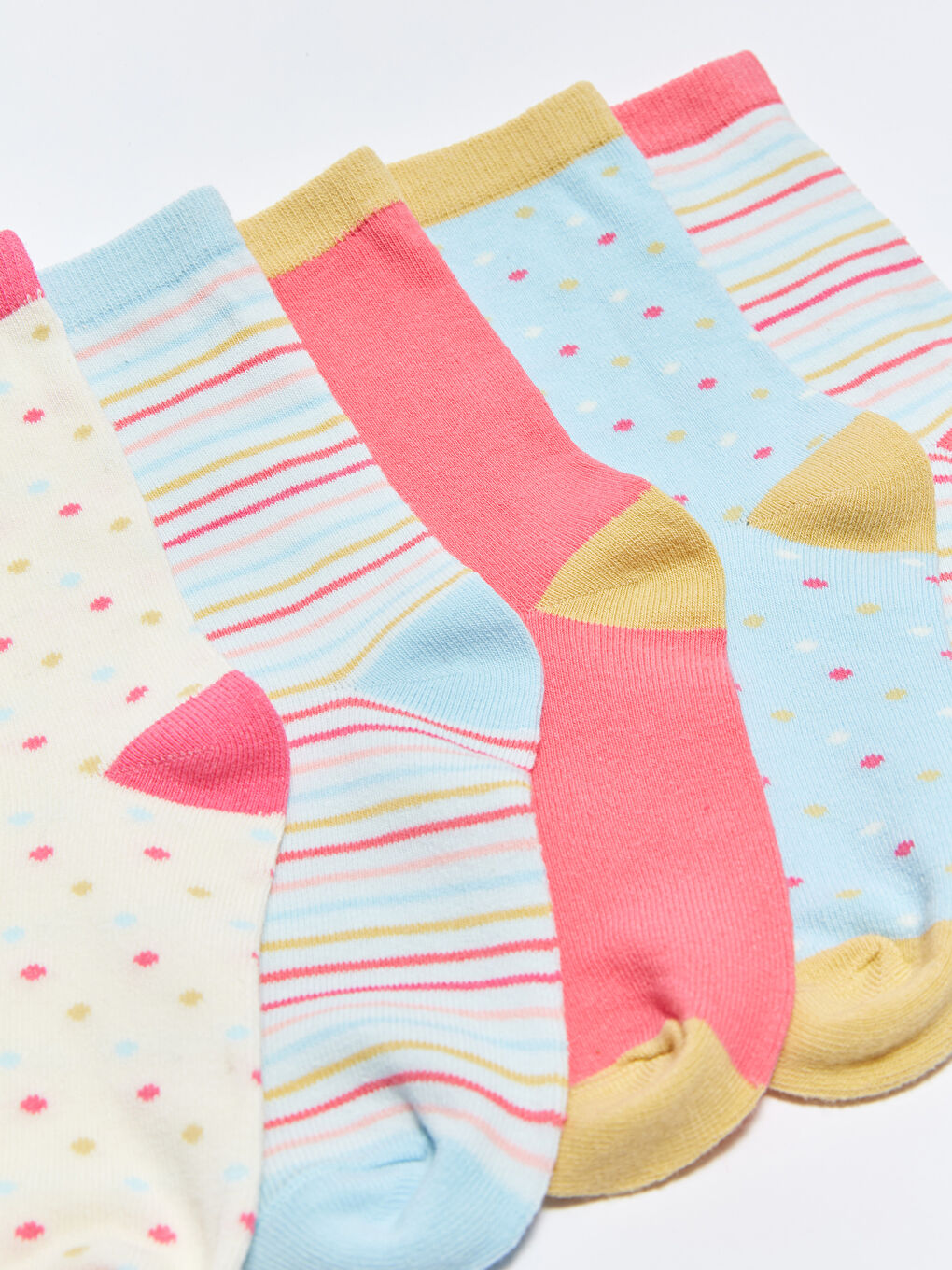 LCW Kids Patterned Girls' Ankle Socks 5 Pack -W26431Z4-J0E
