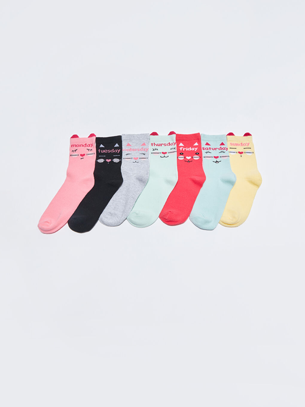 Patterned Girl Socks 7 Pieces