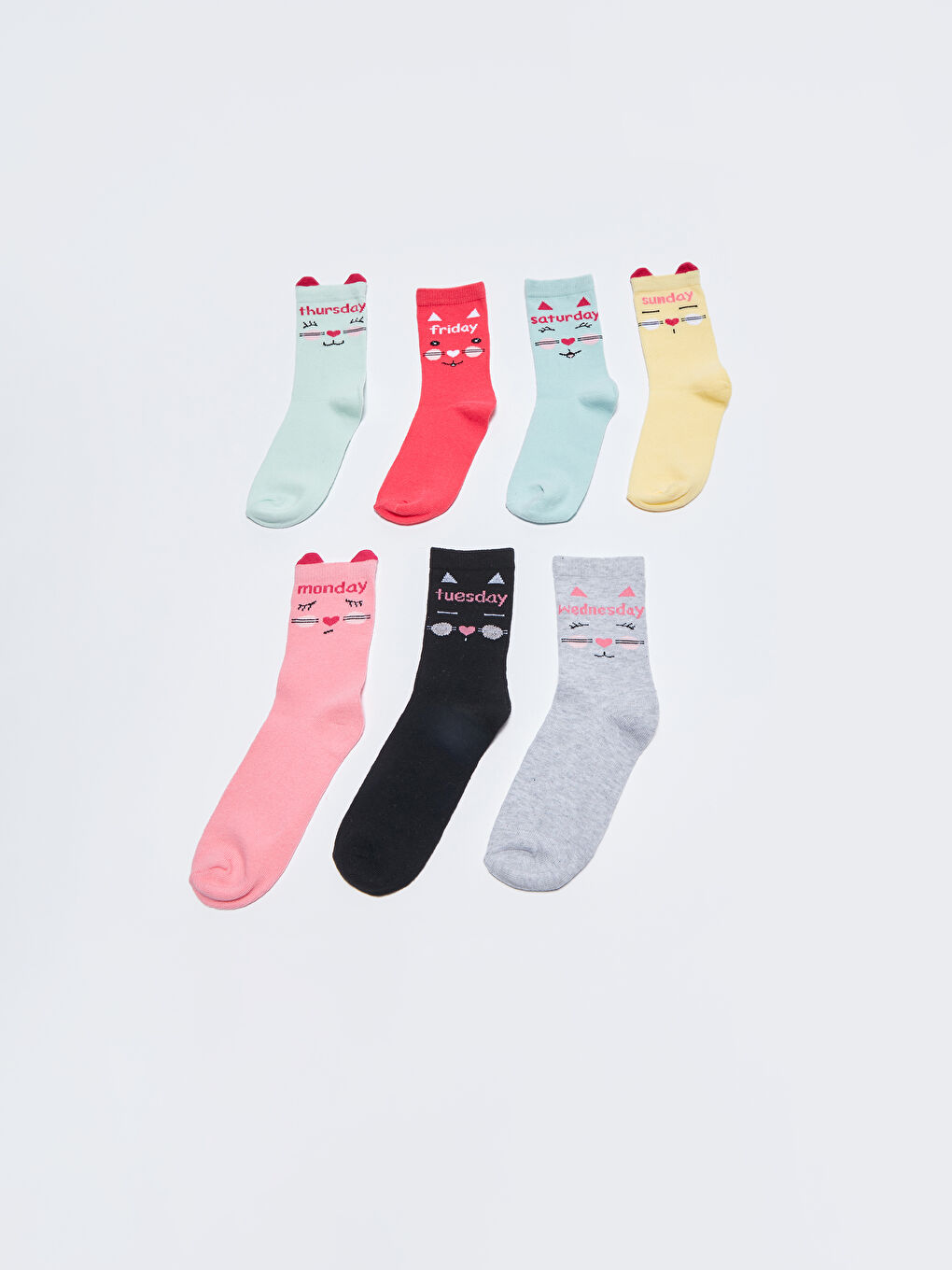 Patterned Girl Socks 7 Pieces-1