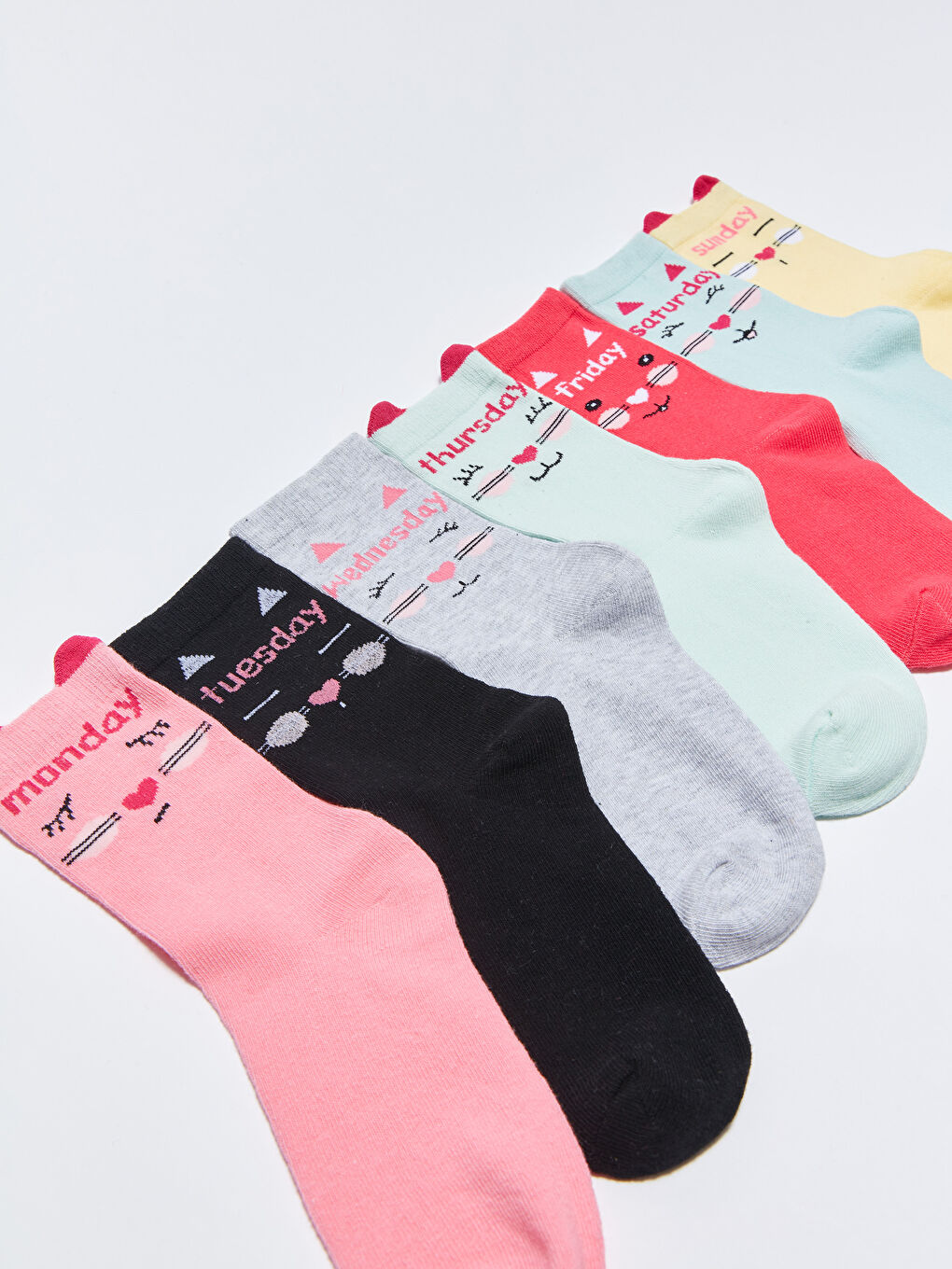 Patterned Girl Socks 7 Pieces-2